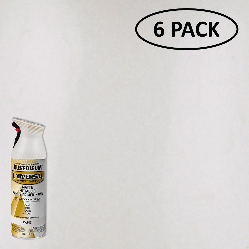 Rust-Oleum 371597SOS Universal 6 -Pack Matte Capiz Spray paint and primer in one ( NET WT. 11-oz )