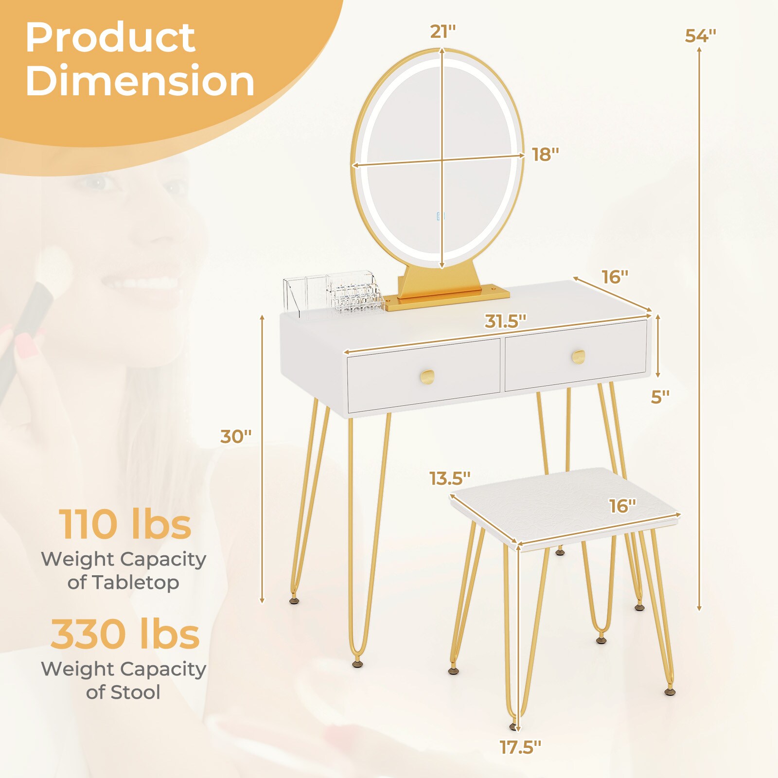 Slickblue D-CO-HW-SU88066WH Bedroom-Vanities - View #8