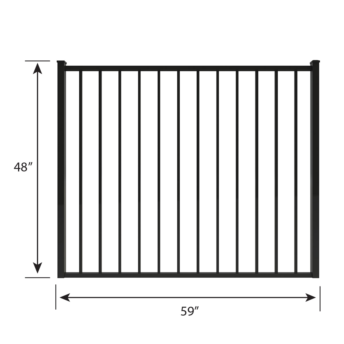 Ironcraft Eastham 4-ft H X 5-ft W Black Powder-coated Aluminum Post And ...