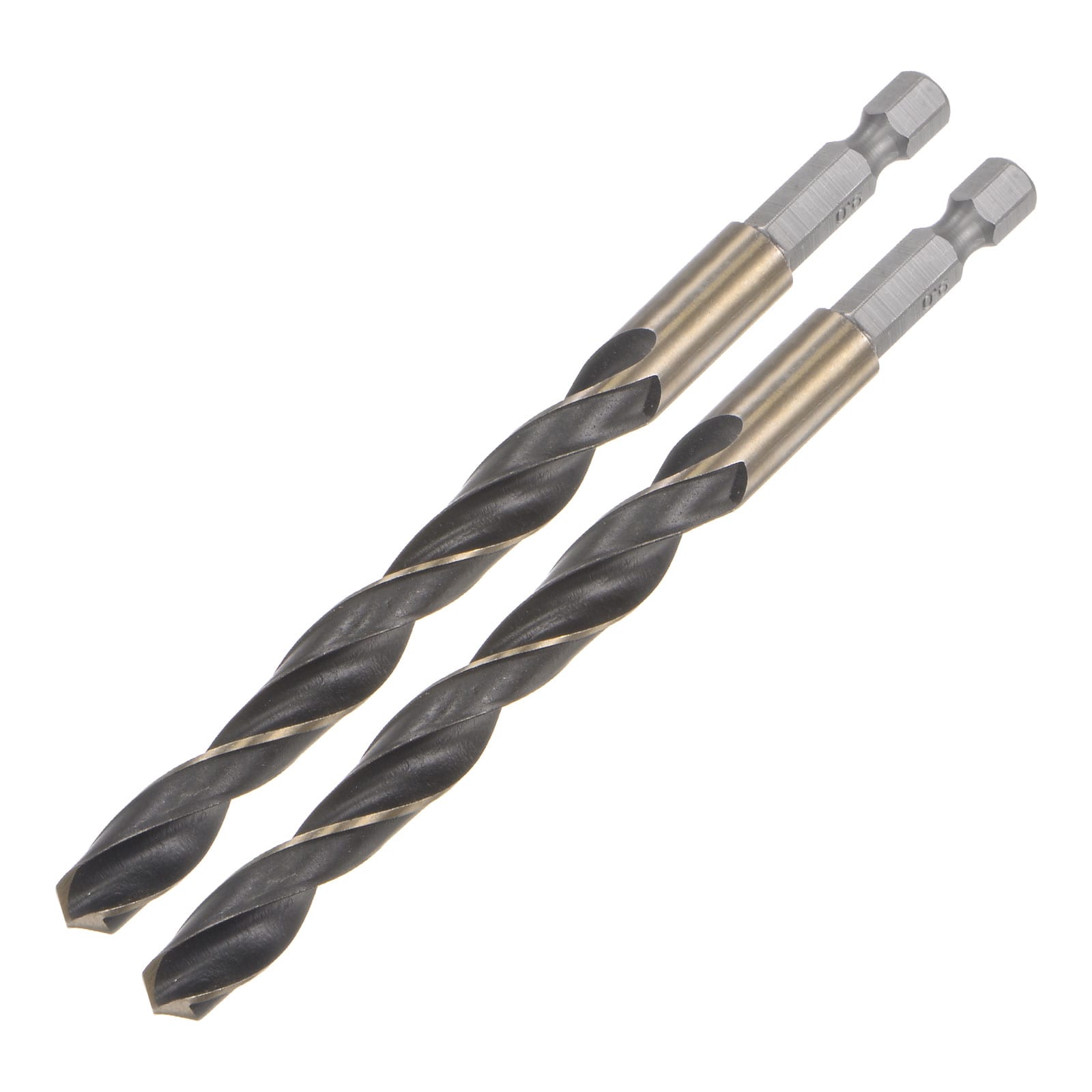 Unique Bargains 2pcs High Speed Steel Hex Shank Twist Drill Bit 9mm Drilling Dia with 1/4 Inch Hex Shank 125mm Length