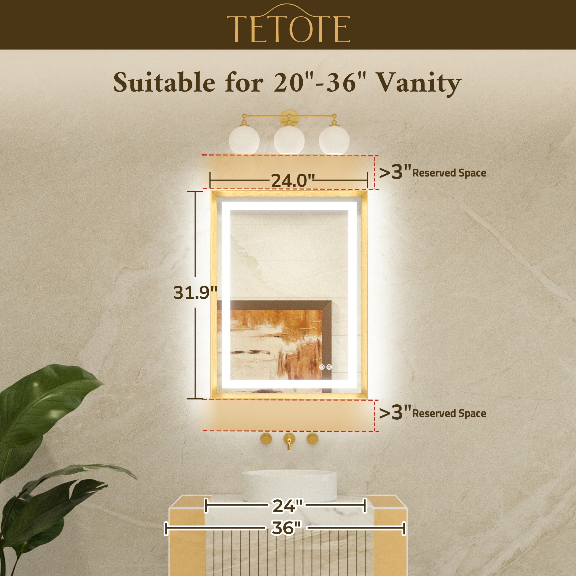 TETOTE LSC-TE-2432RN-B66 Framed-Bath-Mirrors - View #6