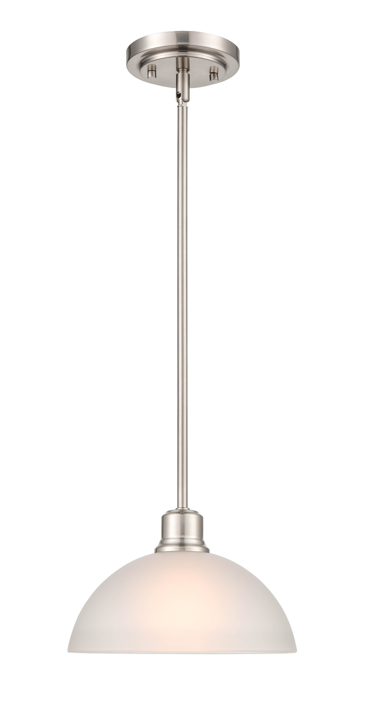 Elegant Amberle Brushed Nickel 9.5'' Bowl Pendant Light