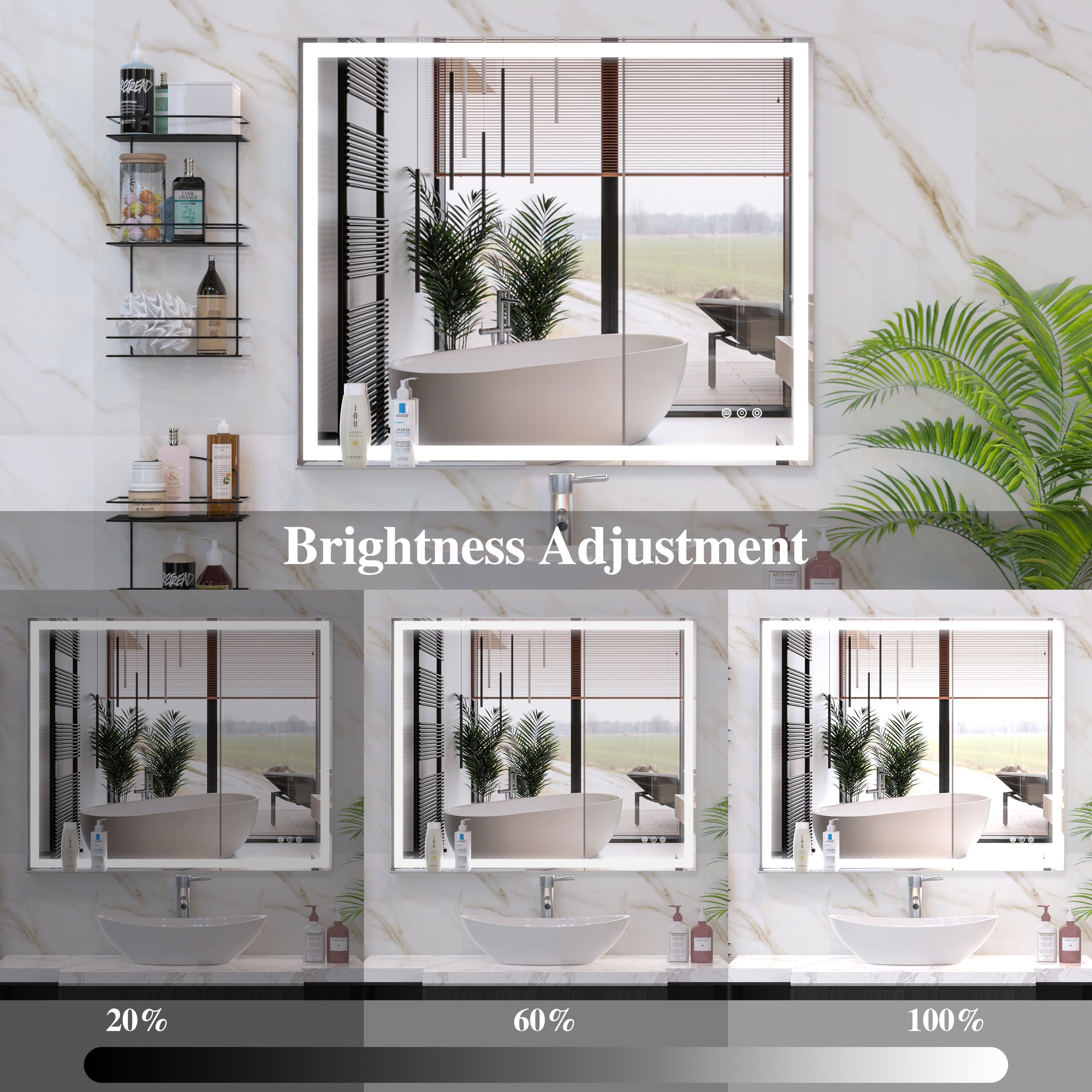 Forclover MF05-26WT2 Framed-Bath-Mirrors - View #4
