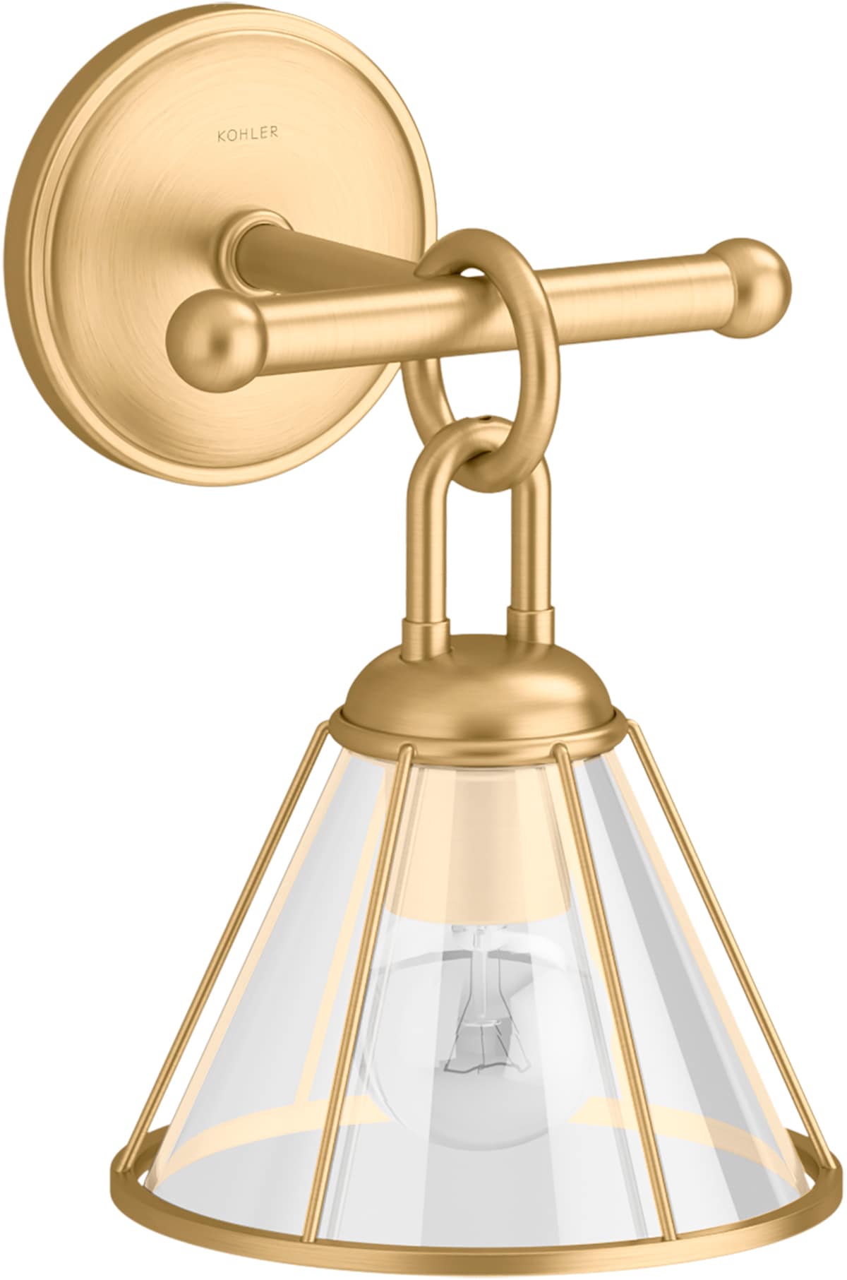 Brushed Brass 11-Inch Dimmable One-Light Sconce
