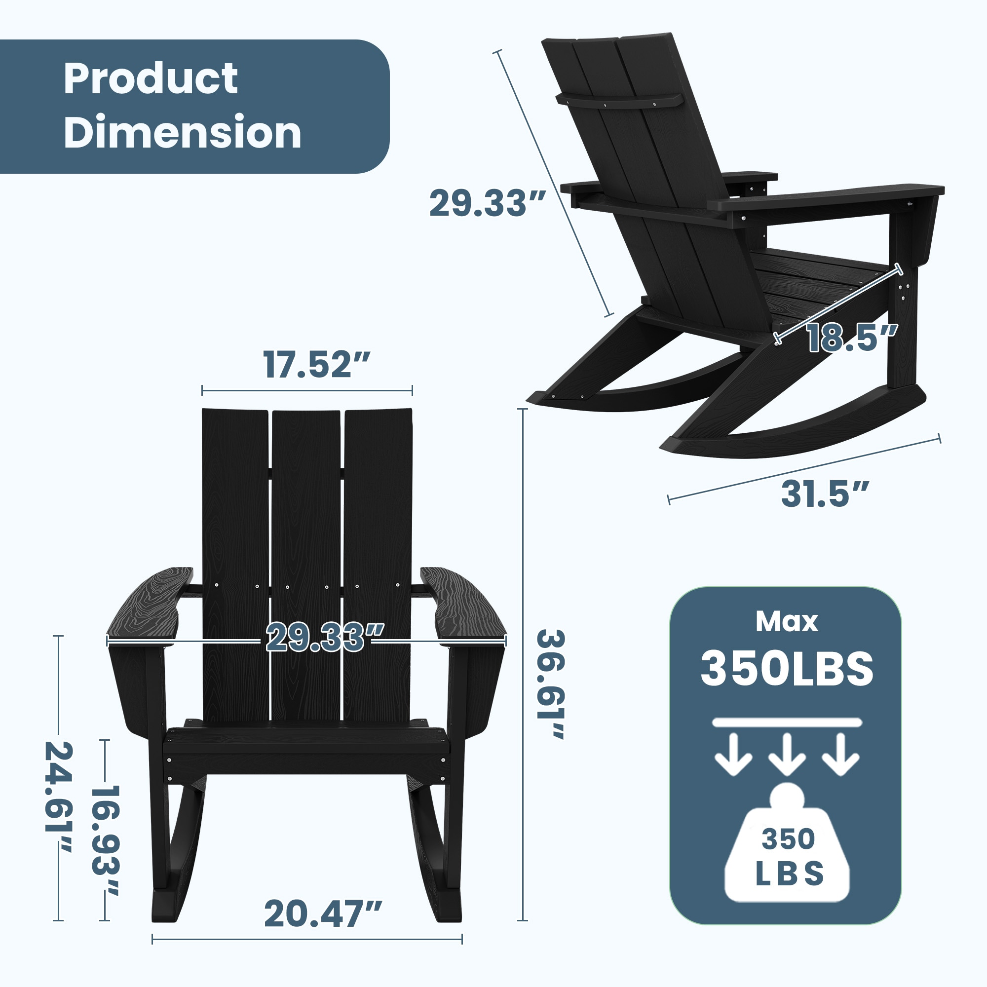 JEAREY HQYYY-PE-BK Patio-Chairs - View #5