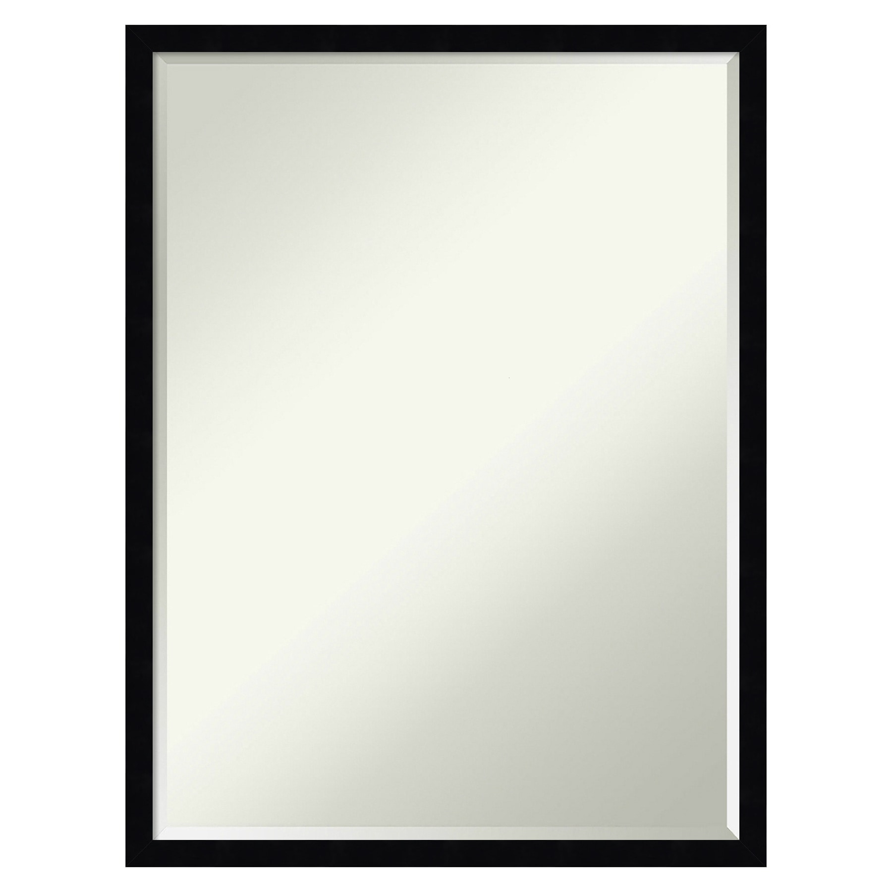 Svelte Noir Black Petite Bevel Wood Bathroom Mirror