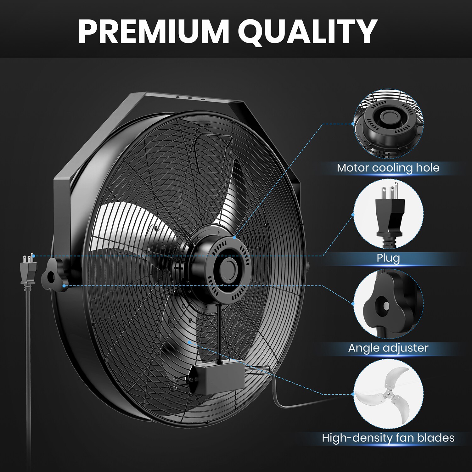 GZMR GR-W113416META Wall-Mounted-Fans - View #7