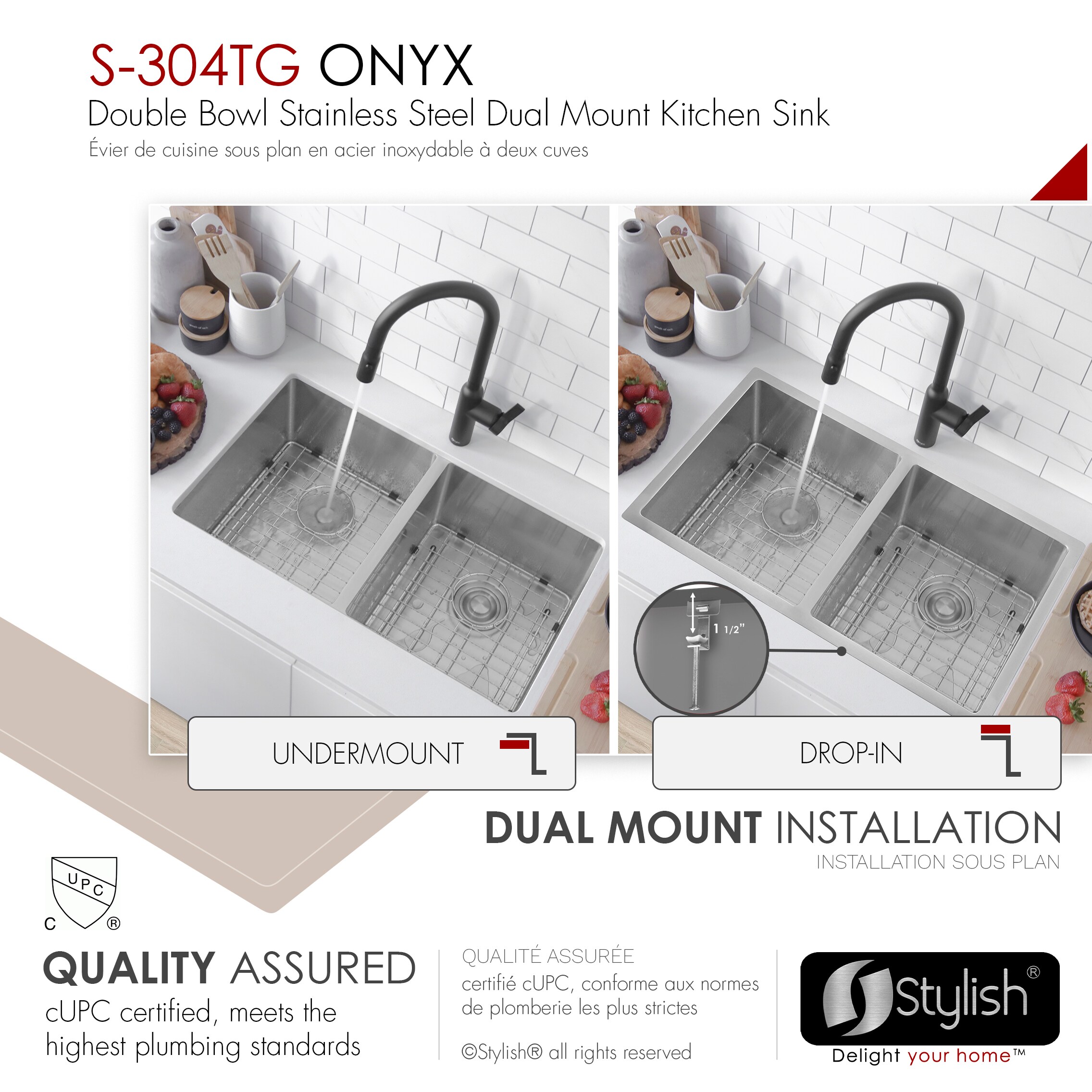 Stylish S-304TG1 Kitchen-Sinks - View #5