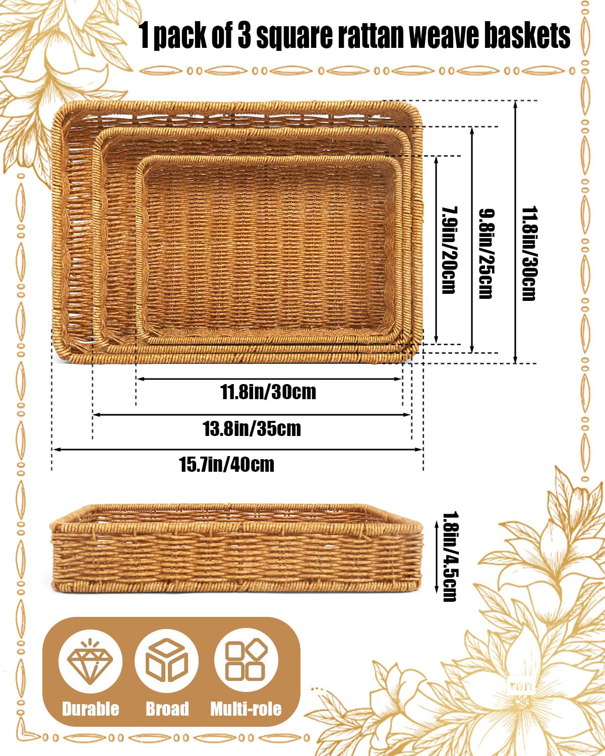Aoibox LABA3MNG Serving-Baskets - View #2