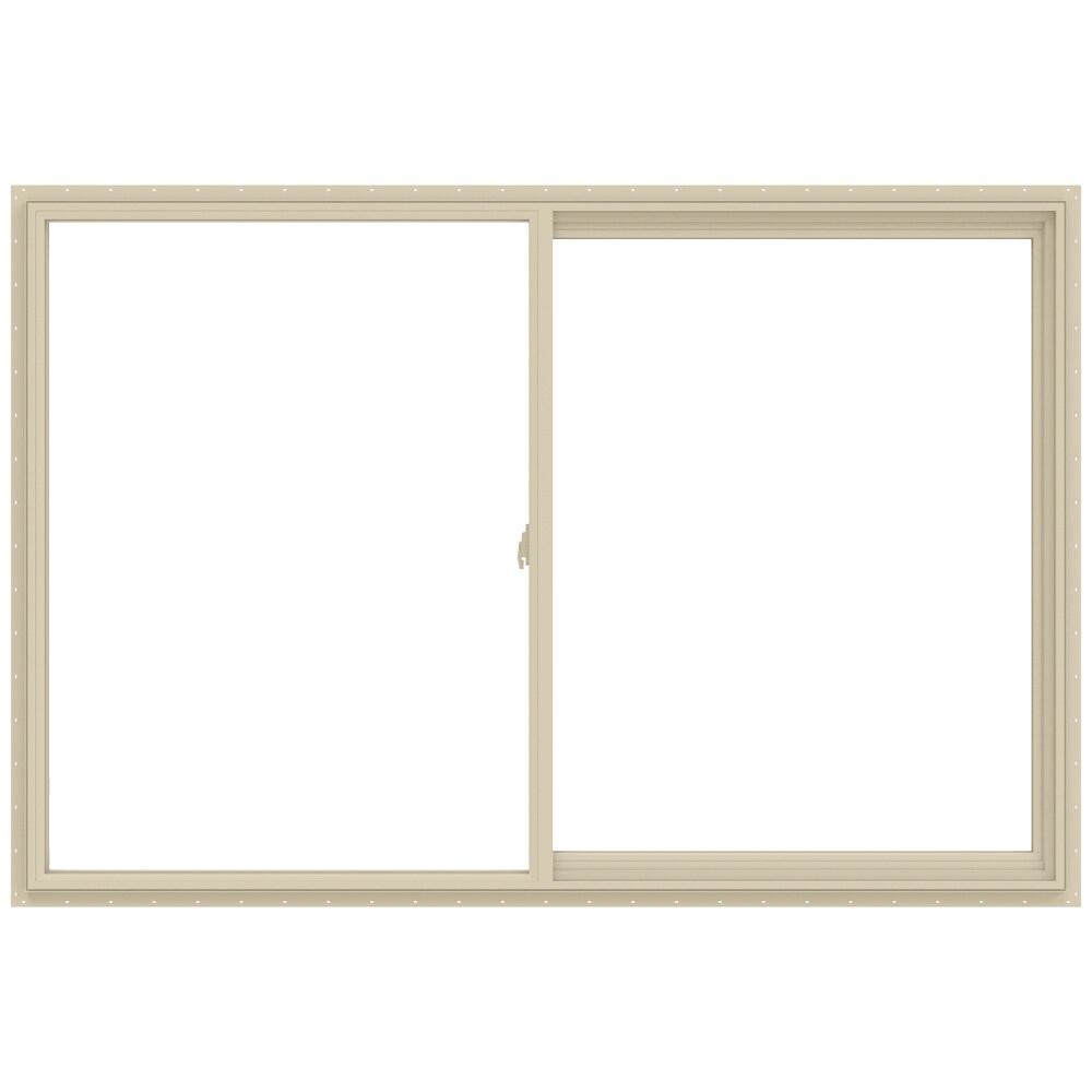 JELD-WEN LOWOLJW138500751 V-2500 71-1/2-in x 47-1/2-in Almond Exterior Almond Interior Right-Handed Vinyl Sliding Window Annealed Glass (Full Screen Included)