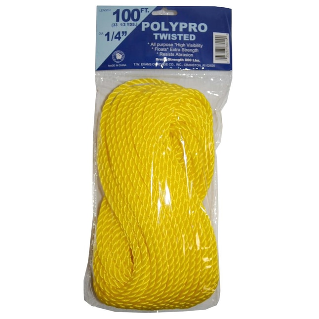 T.W. Evans Cordage 0.25-in x 100-ft Twisted Polypropylene Rope (By