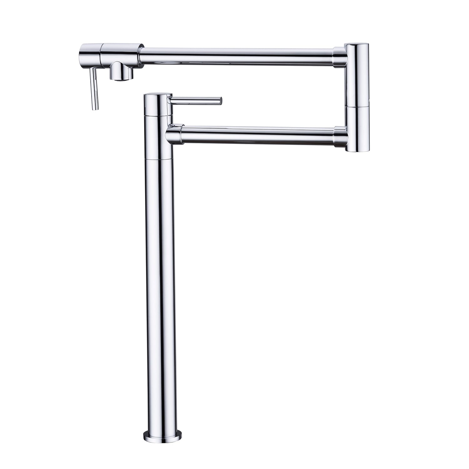 Clihome DG-KF20CH Chrome Double Handle Deck-mount Pot Filler Kitchen Faucet