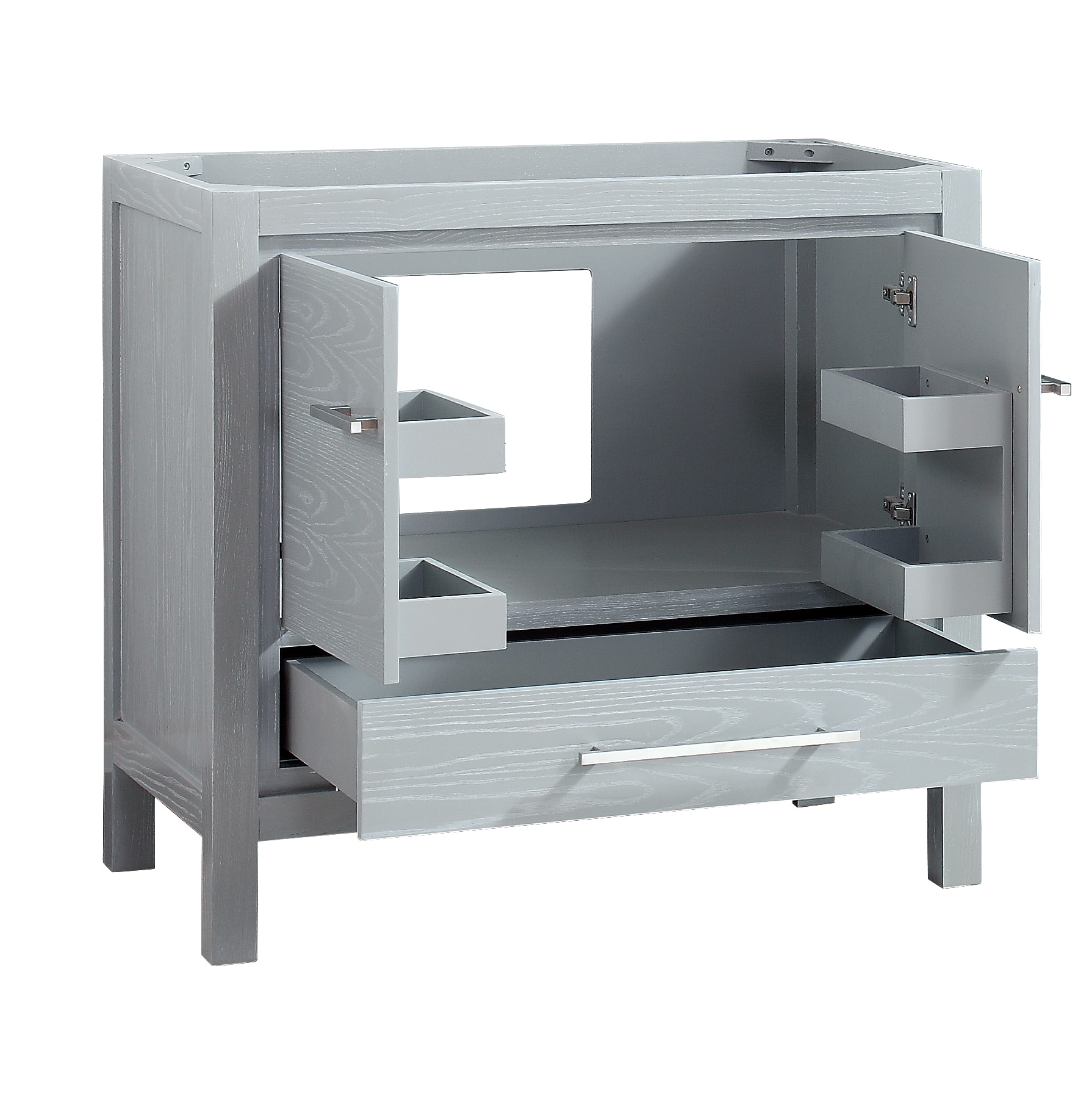 Riley 37" Sea-Salt Gray Solid Wood Single Vanity with Quartz Top