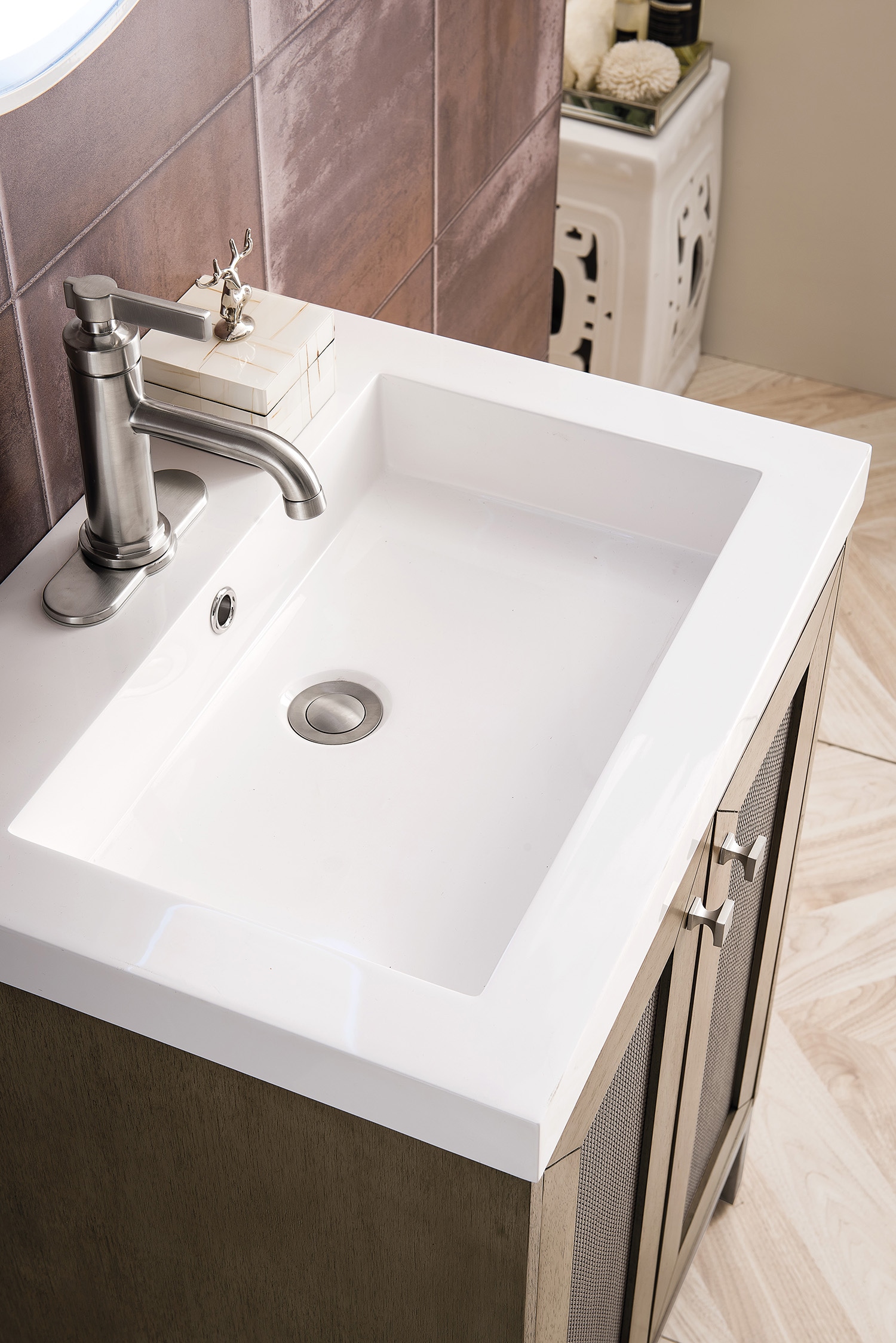 24 Chianti Single Sink Bathroom Vanity, Whitewashed Walnut, Radiant G