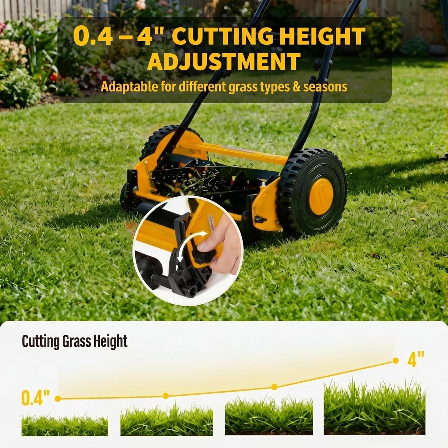 GarveeLife UVX2NBU Push-Mower-Reel - View #4