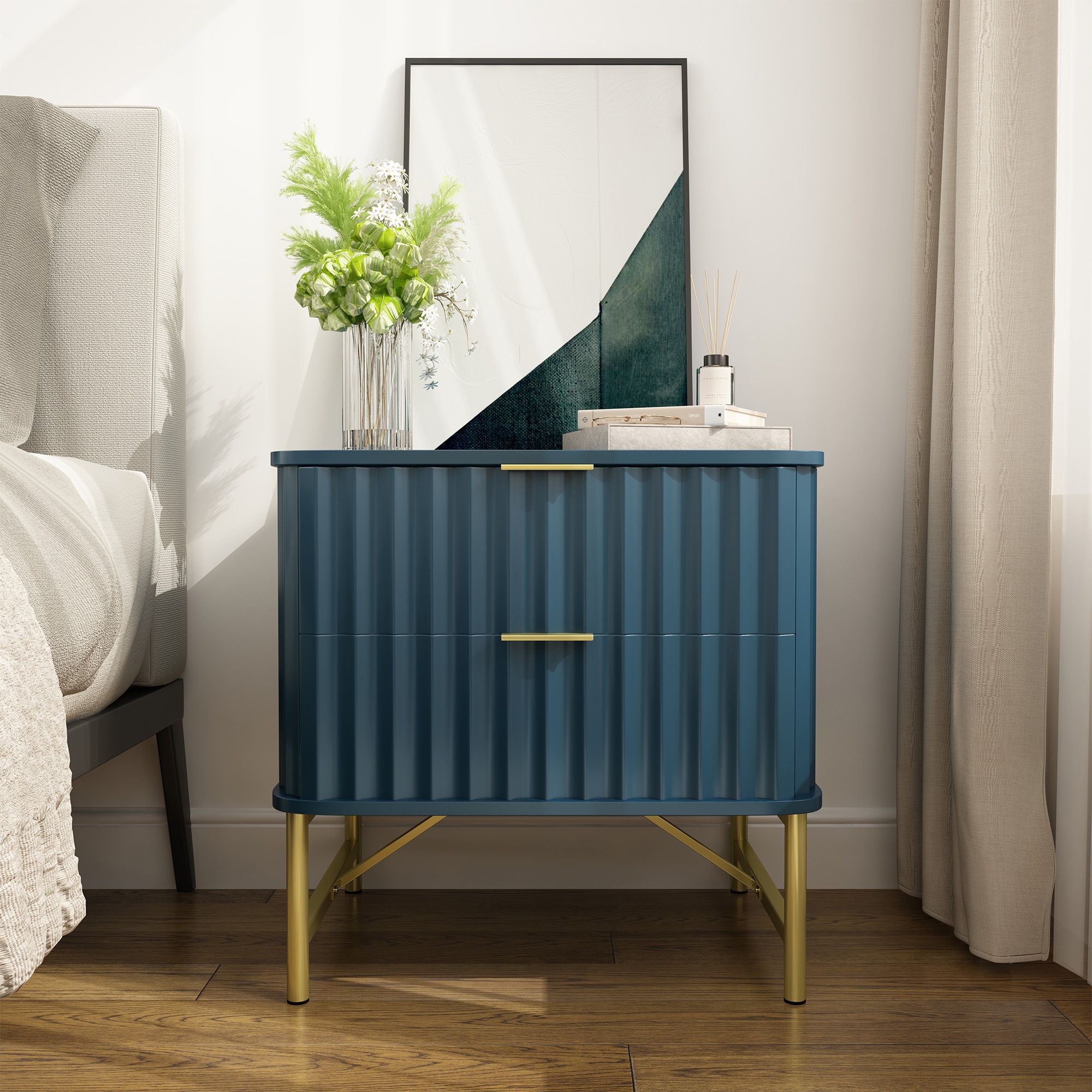 Composite 2 -Drawer Nightstand Bedroom Furniture at Lowes.com