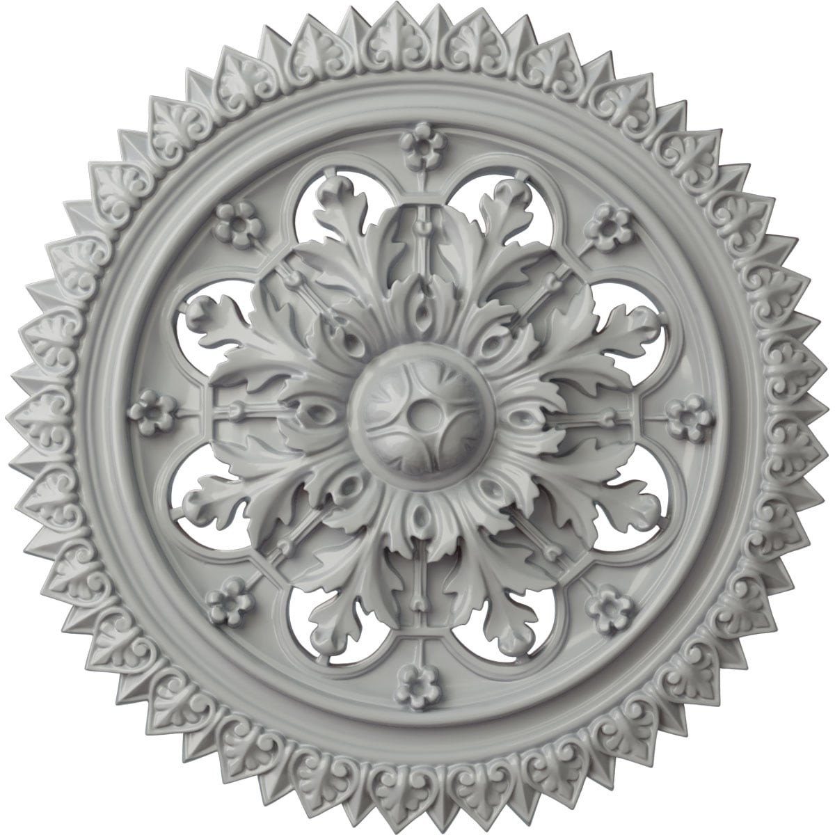 Ekena Millwork CM21YOFRF York 21.625-in W x 21.625-in L Painted Frost Polyurethane Whole Ceiling Medallion
