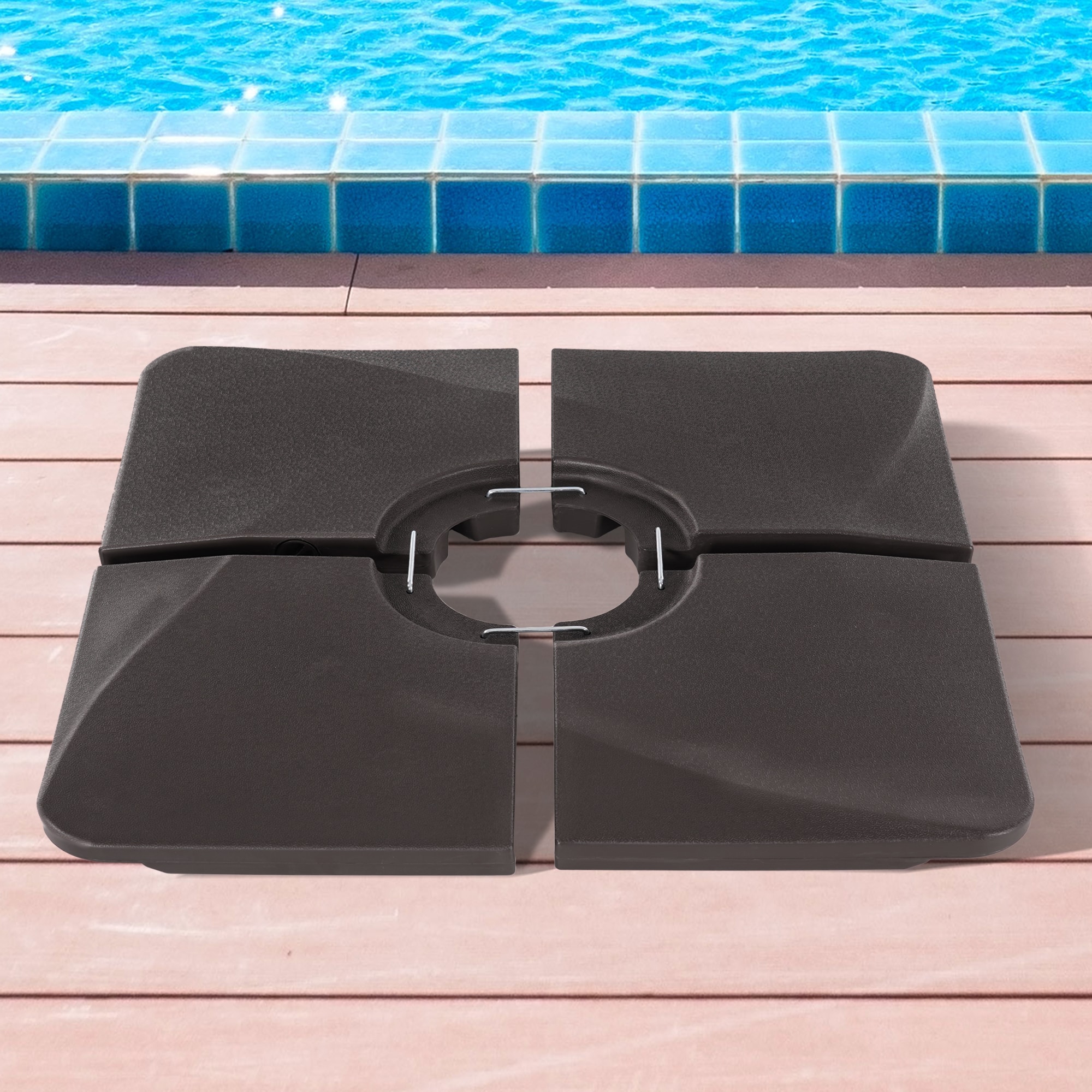 Sonkuki SD-180BN Umbrella Base Dark Brown Patio Umbrella Base