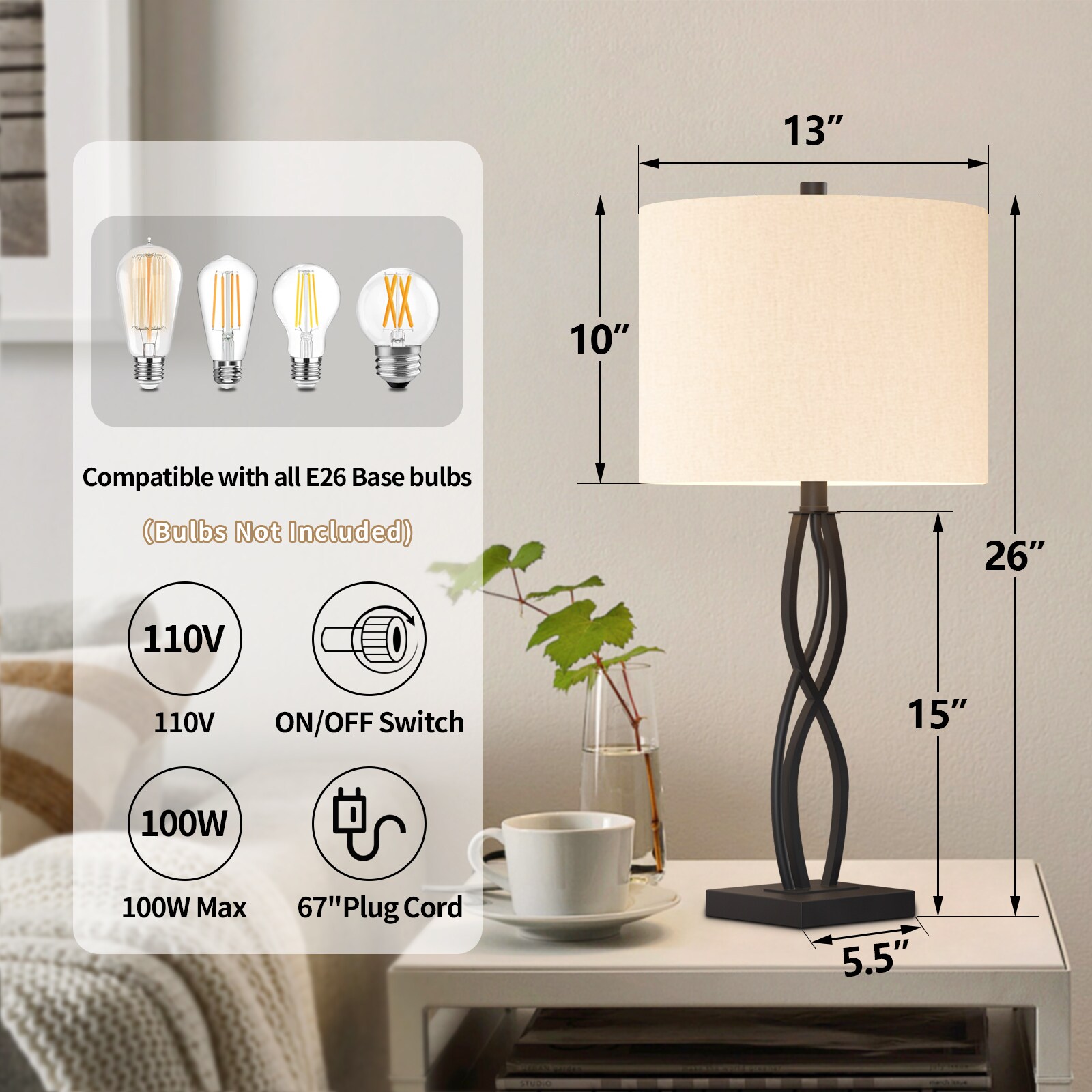 Maxax T168-BK Table-Lamps - View #5