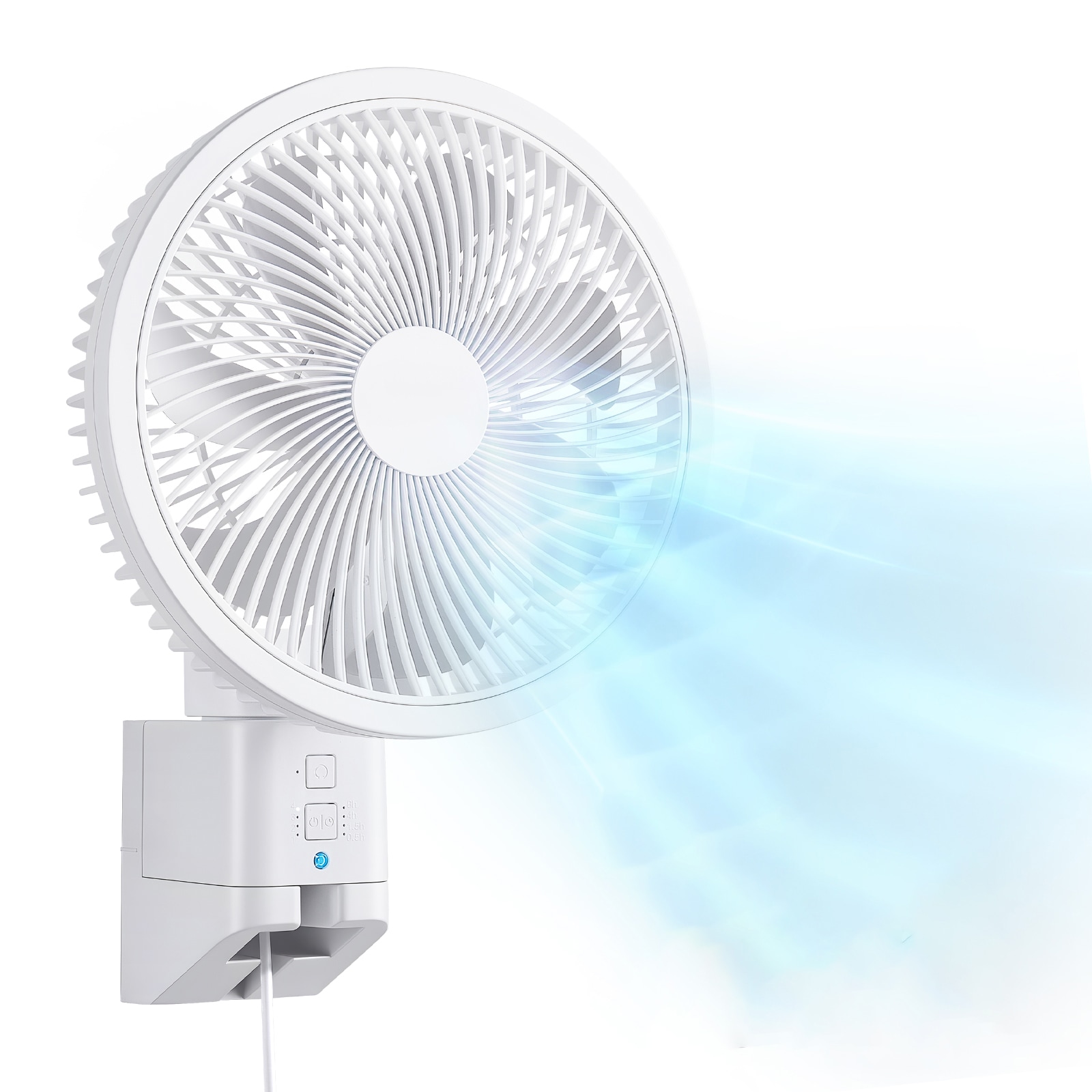 VEVOR 8.5 in Wall Mount Fan  Oscillating Hanging Fan with Remote Control  10 ft Powerful Airflow  DC Motor  4 Speeds and Timer  Auto 90 degrees Horizontal and Manual Vertical Tilt  Ideal for Home  Office  RV