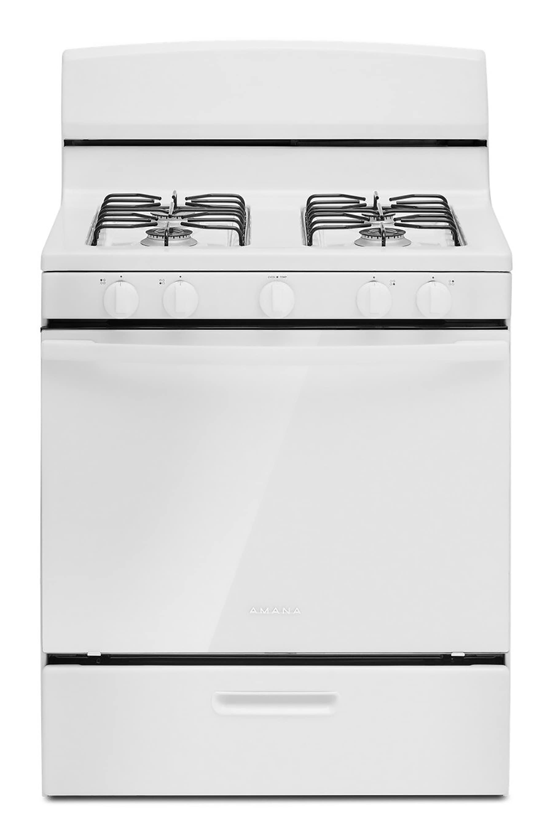 Amana AGR4203MNW 30-in 4 burners 5.1-cu ft Freestanding Natural Gas Range ( White )