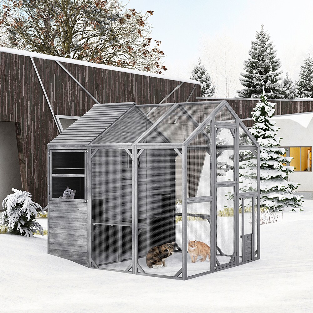 キャットハウス AllGuard Small Heated Outdoor Cat House – Forest Green | Wagstro
