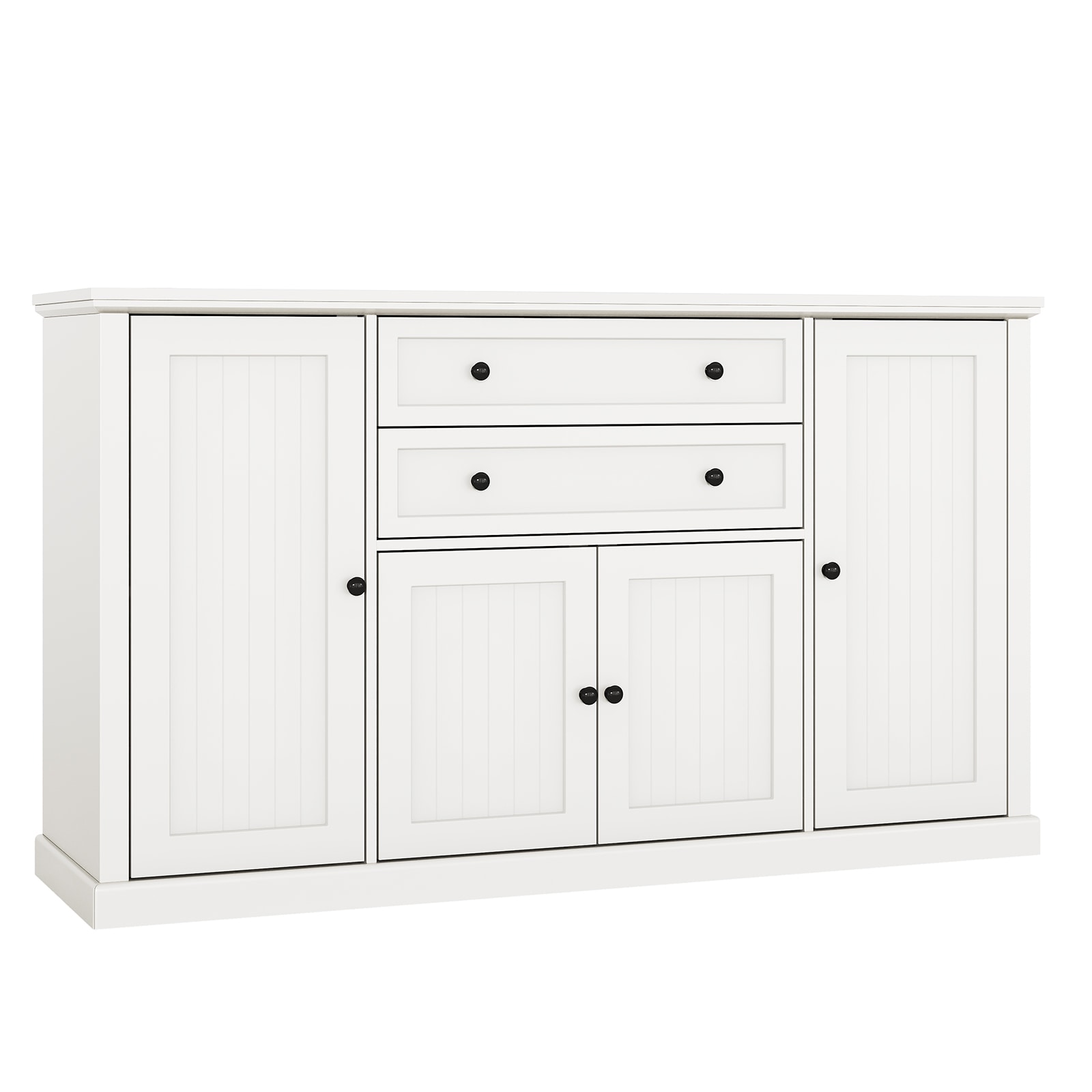 Garvee Farmhouse 58 In Buffet Cabinet with 2 Drawers  4 Barn Doors Storage Sideboard for Kitchen Dining Room White double pack