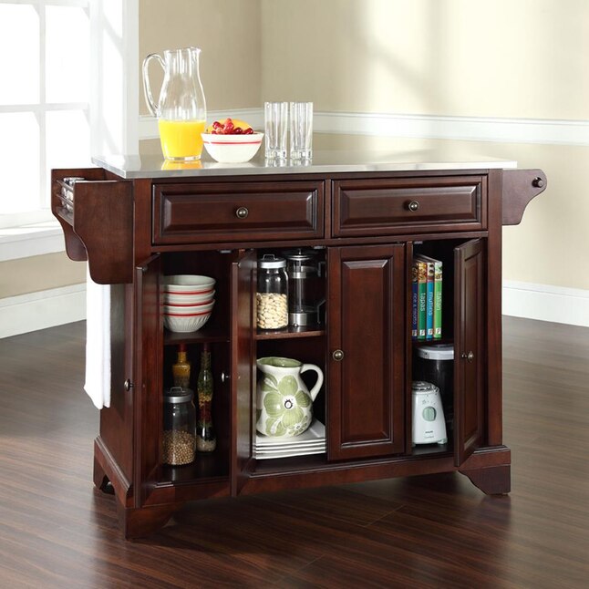 Crosley Furniture Brown Composite Base with Stainless Steel Metal Top Kitchen Island (18-in x 52-in x 34-in) Crosley Furniture Brown Composite Base with Stainless Steel Metal Top Kitchen Island (18-in x 52-in x 34-in)