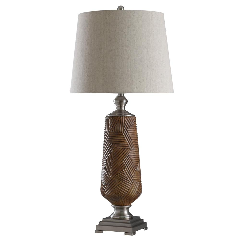 StyleCraft Home Collection 37-in Brown, Silver 3-Way Table Lamp with ...