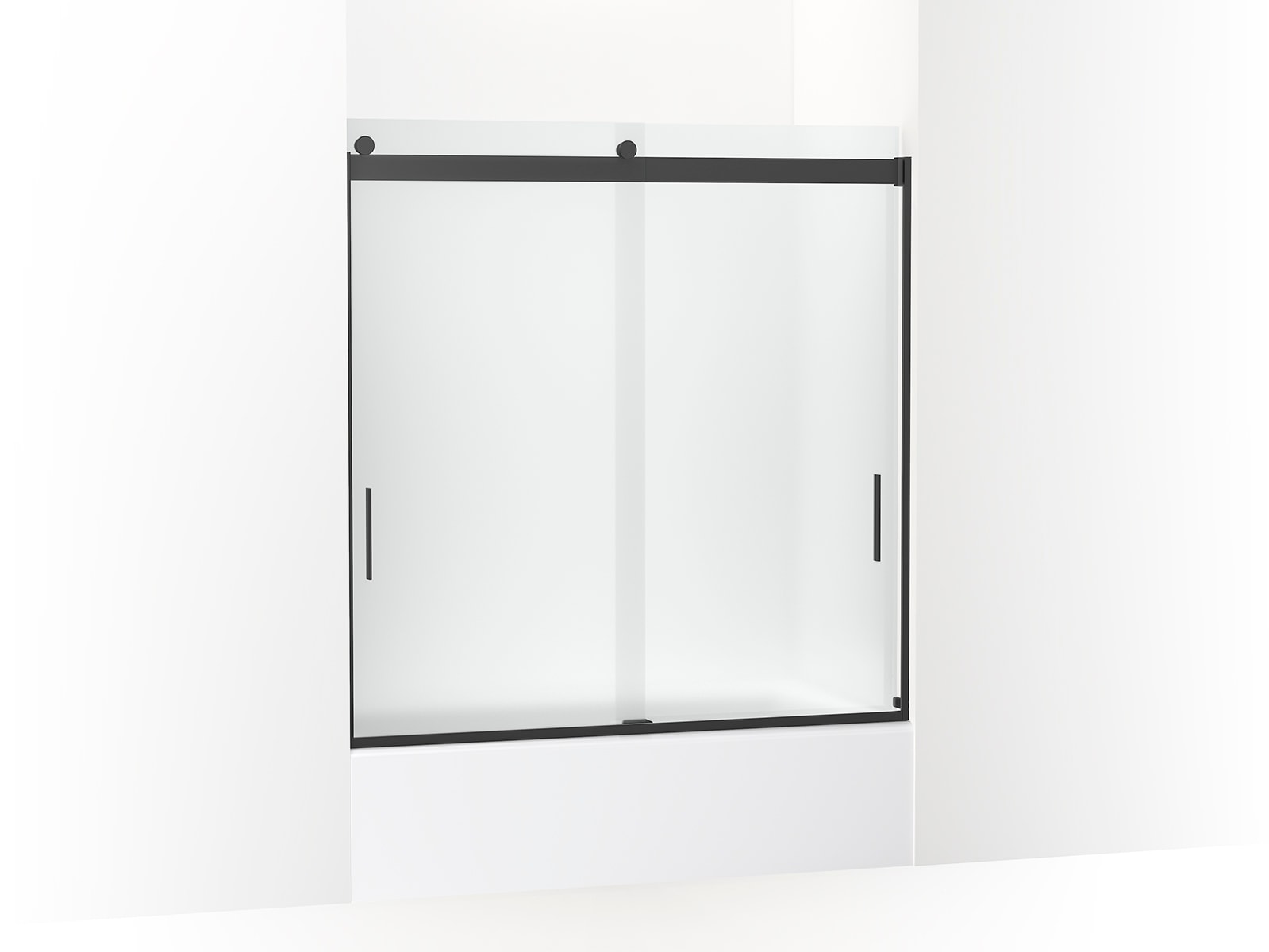 KOHLER 706000-D3-BL Levity#174 Matte Black 56-in to 60-in W x 62-in H Frameless Bypass Sliding Soft Close Bathtub door