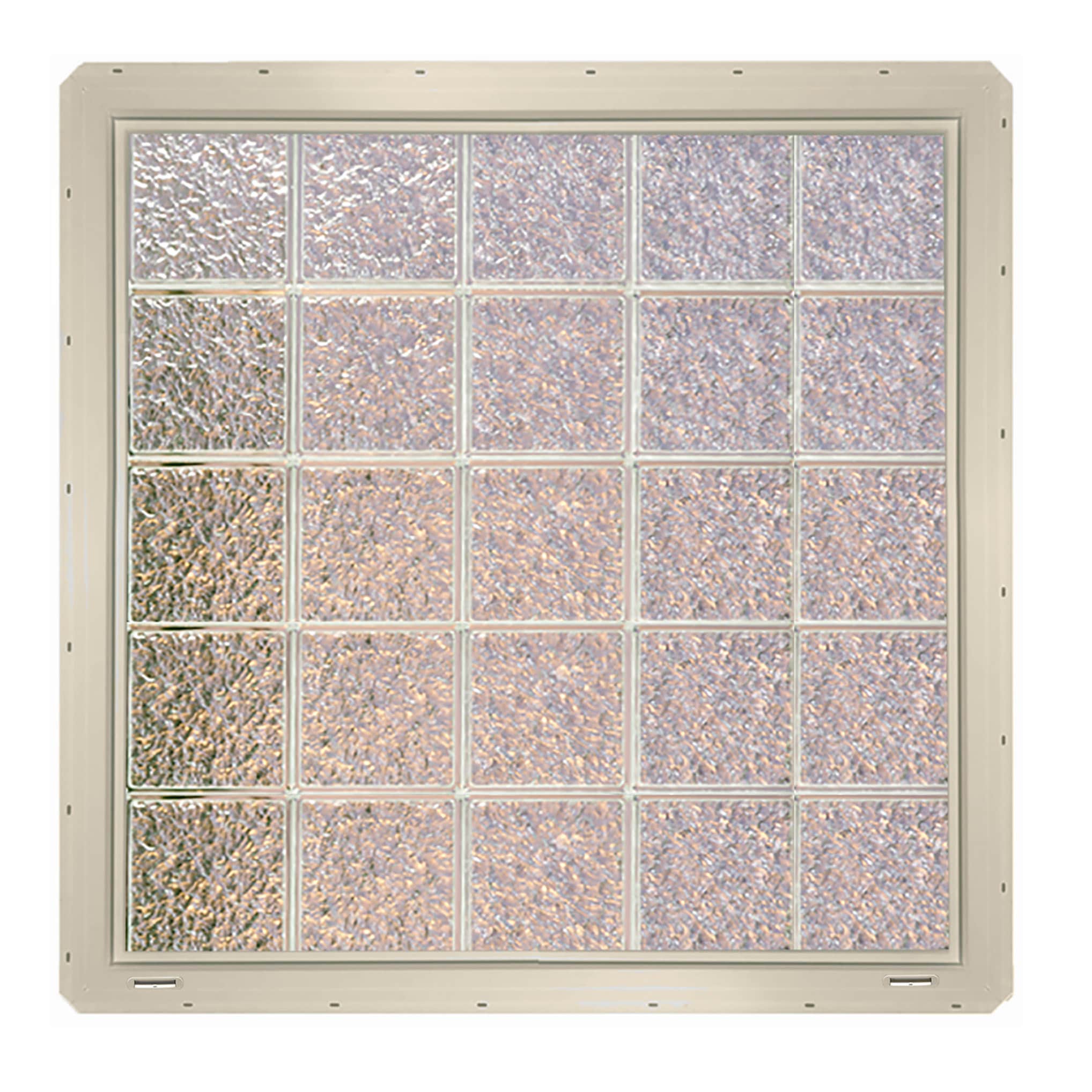CrystaLok CL4040SISAL Ice Glass 39-1/4-in x 39-1/4-in Vinyl New construction Glass Block Window