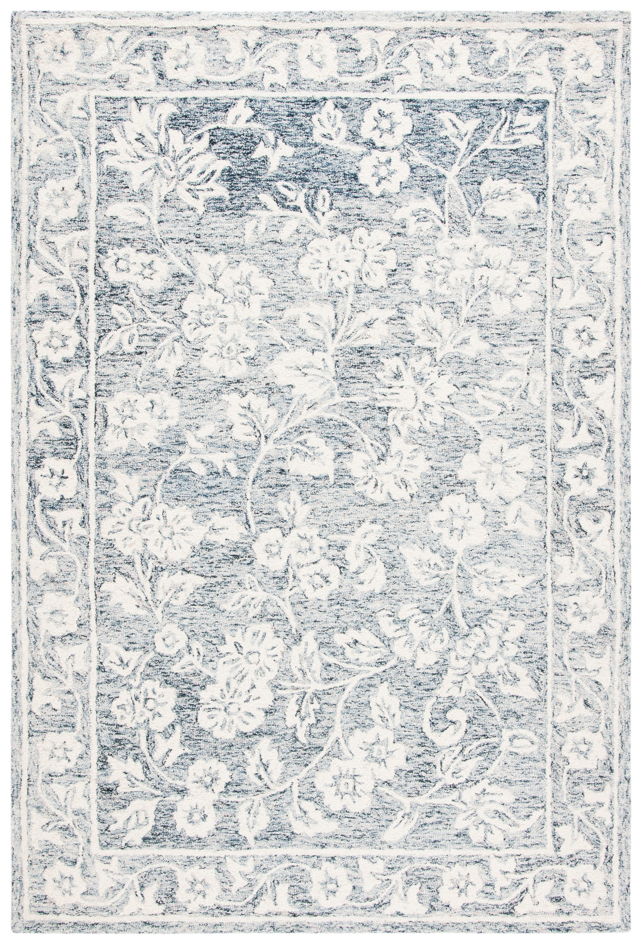 Capri 36" x 24" Blue Hand-Tufted Wool Area Rug