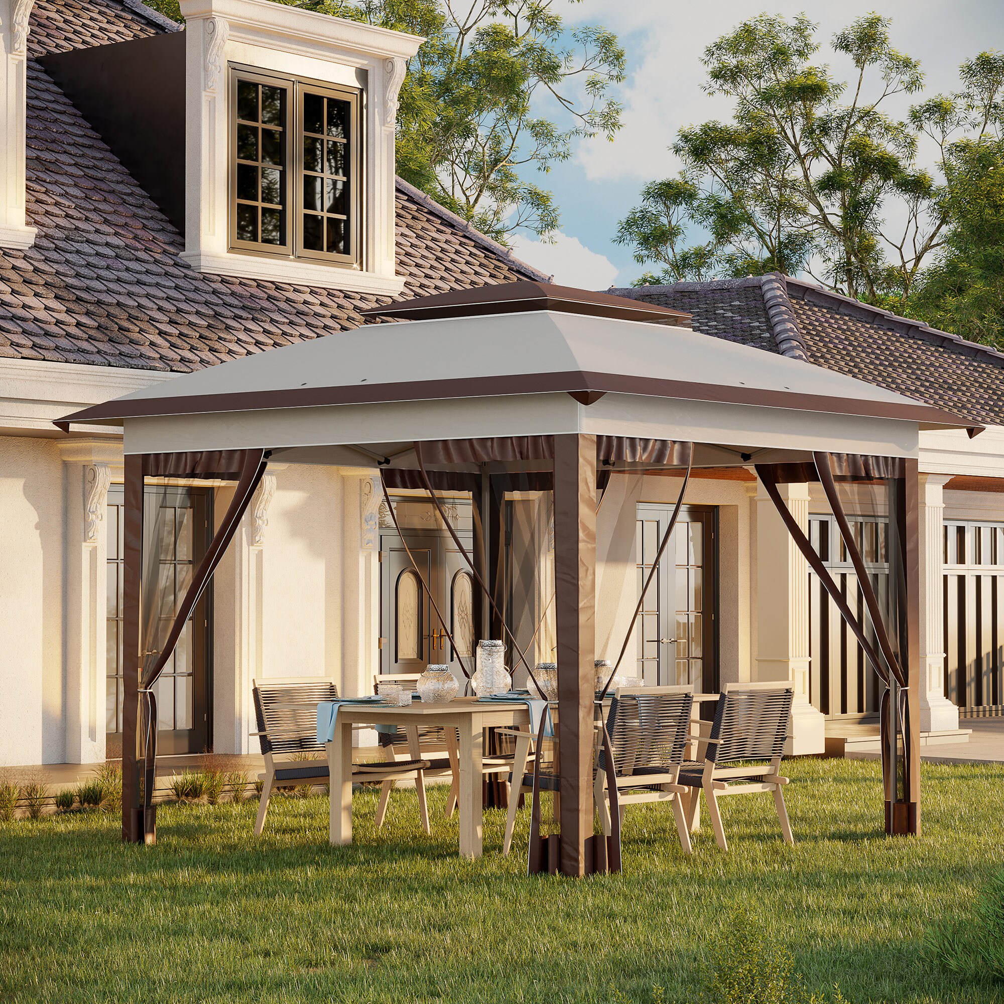 Kahomvis WS-QPW6-2230 Wood-Resin-Gazebos - View #2