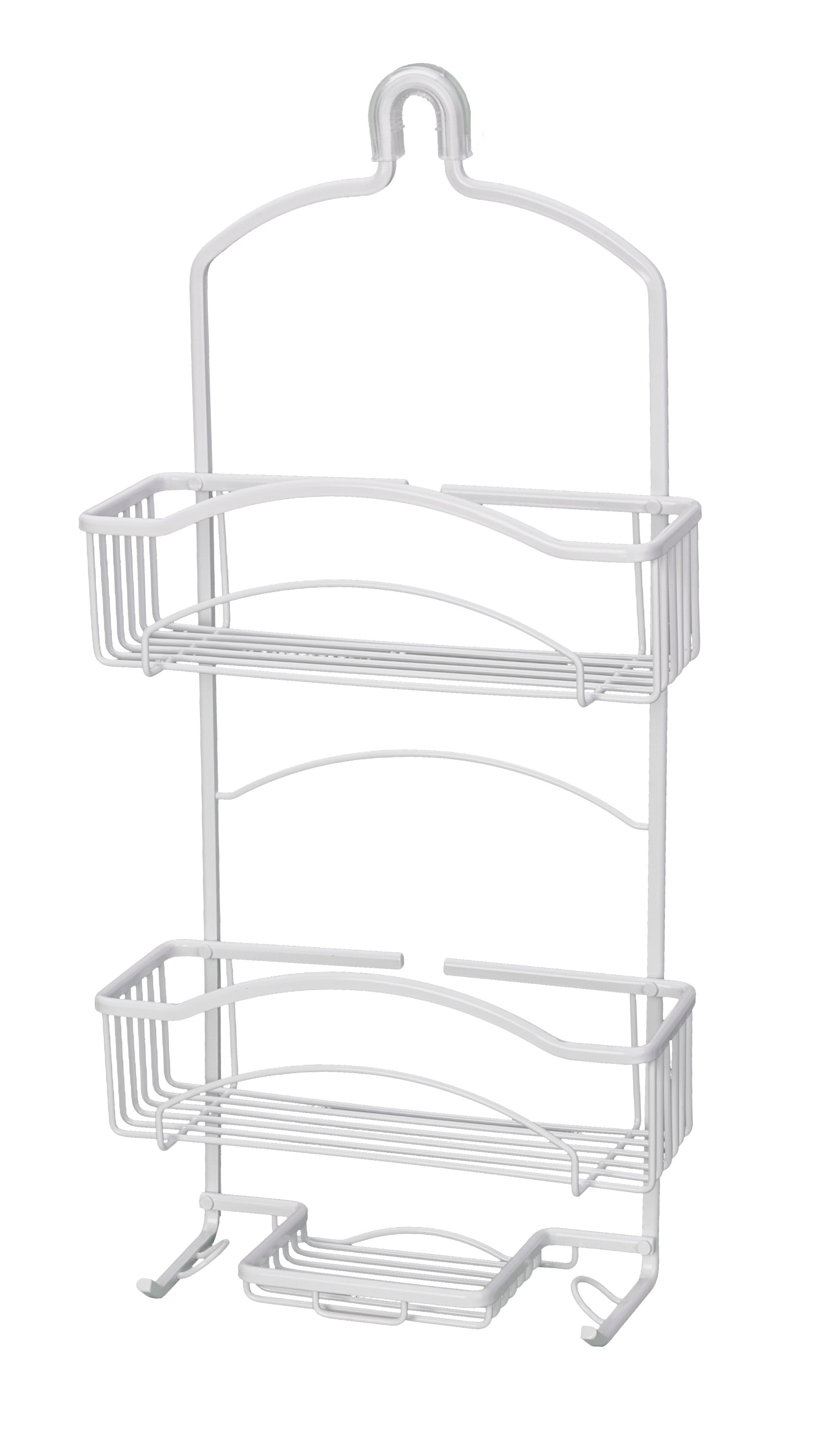 Satin Nickel Aluminum 2-Shelf Hanging Shower Caddy 21-in x 11.5-in