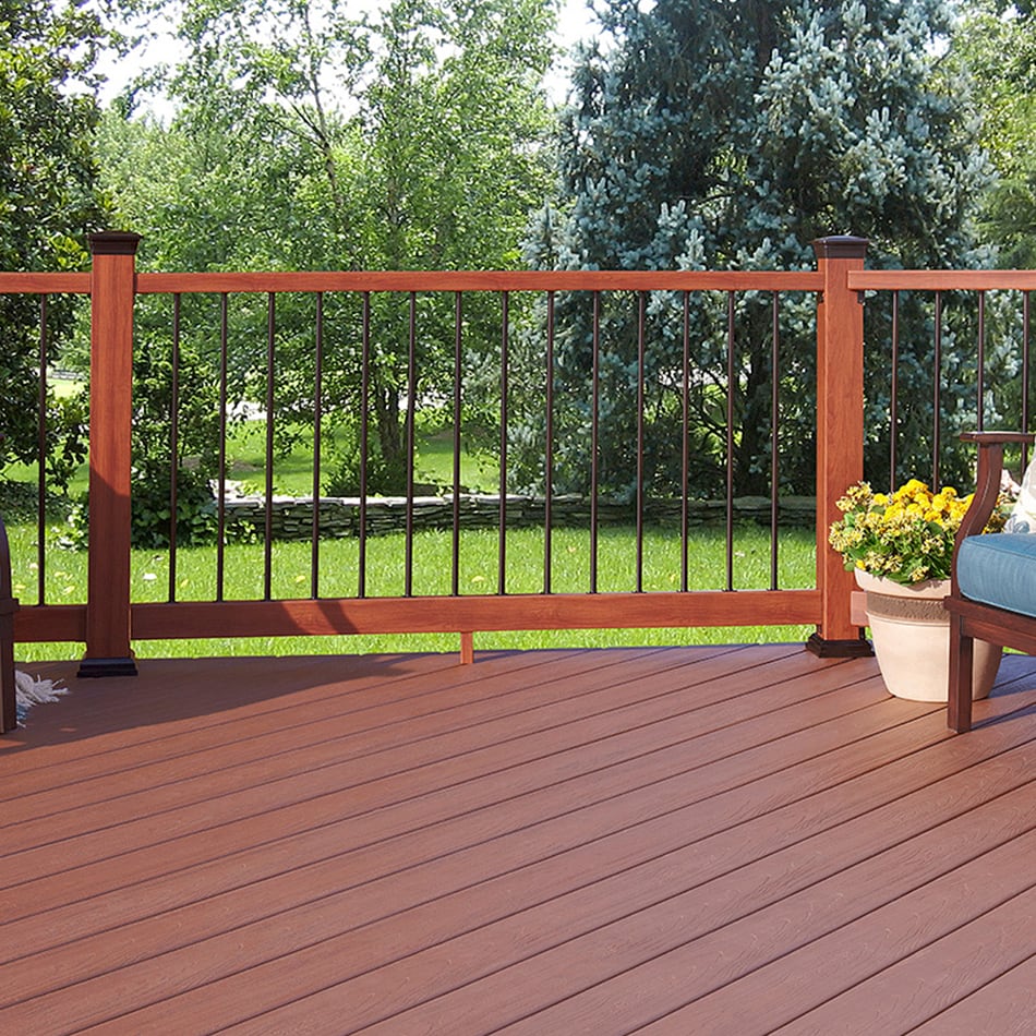 Fiberon Natural Mahogany Deck Handrail in the Deck Railing department ...