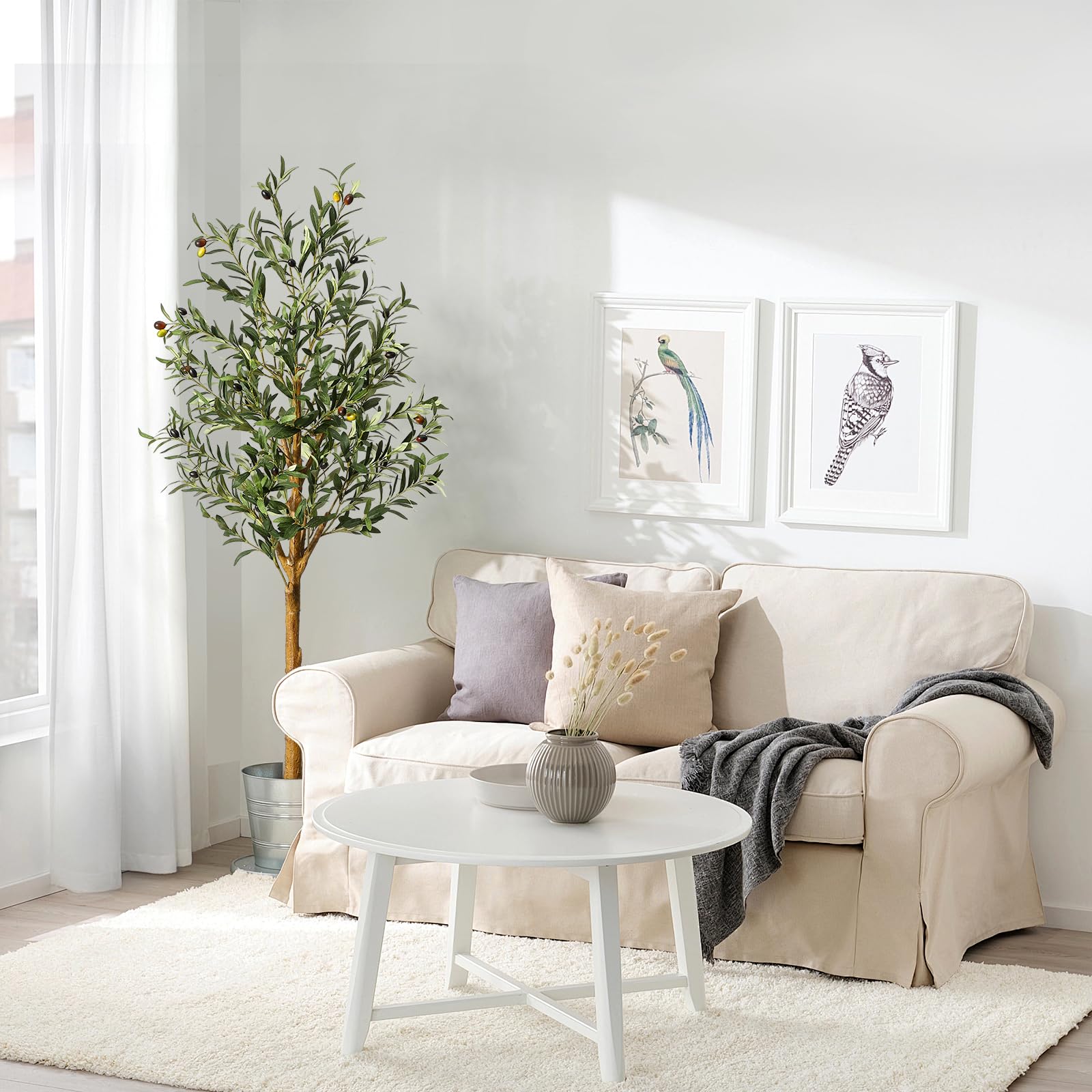 Garvee 2 PCS 5FT Artificial Olive Tree Faux Olive Trees with Silk ...