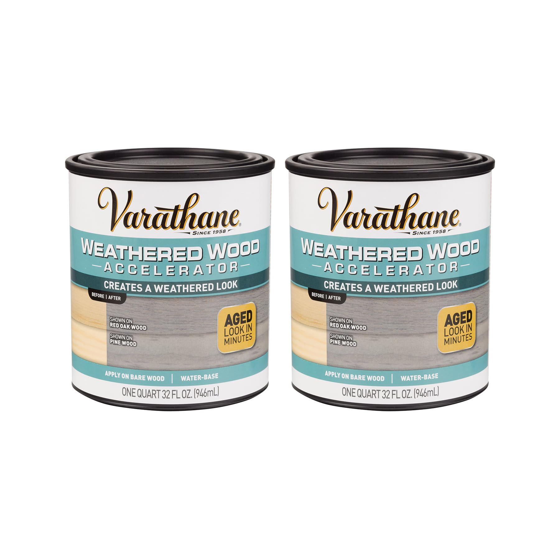 Varathane Weathered Wood Accelerator Quart Gray 2 Pack #313835-2PK-AE6C