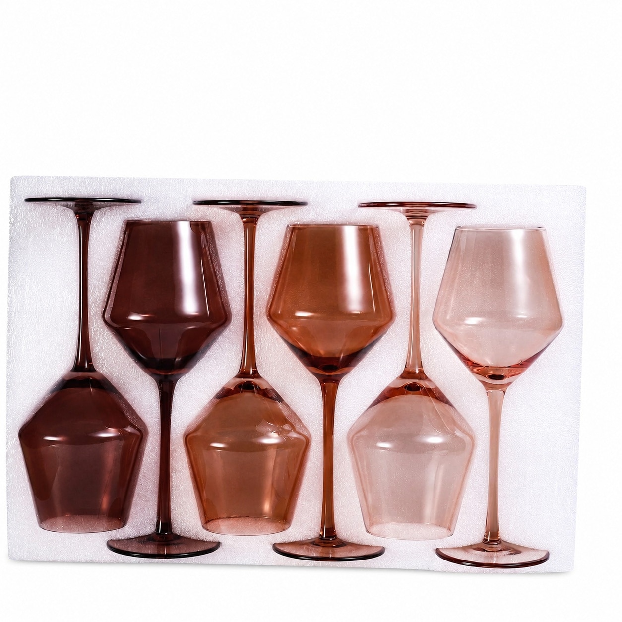 Aoibox  Brown 16 oz Handblown Amber Stemmed Wine Glass Set of 6 for Fall Home Decor Elegant Tableware at home