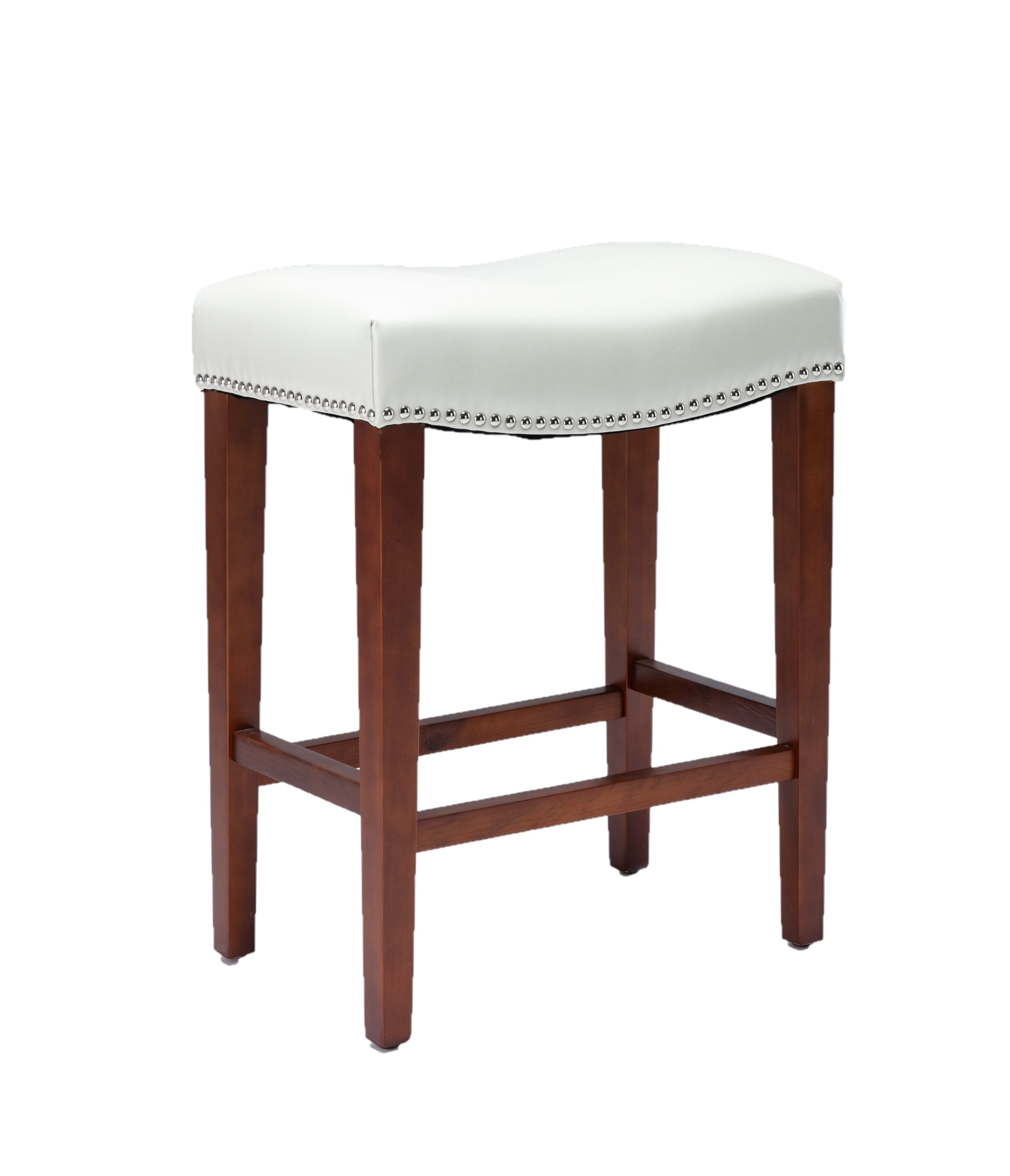 white leather and wood bar stools