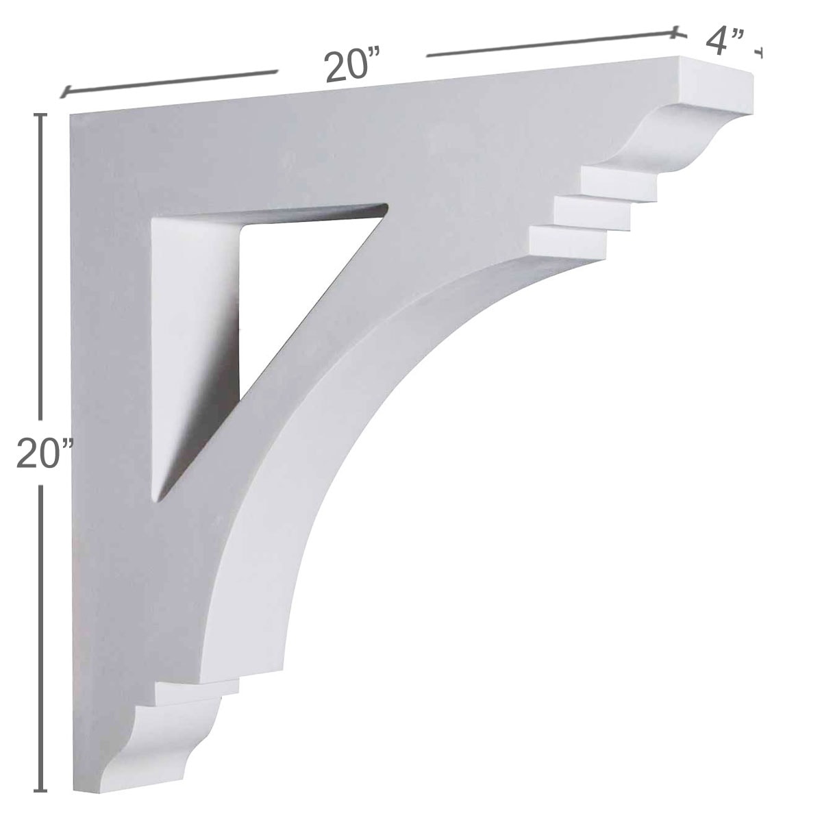 Ekena Millwork BKT20X20X04IM Exterior-Brackets-Braces - View #2