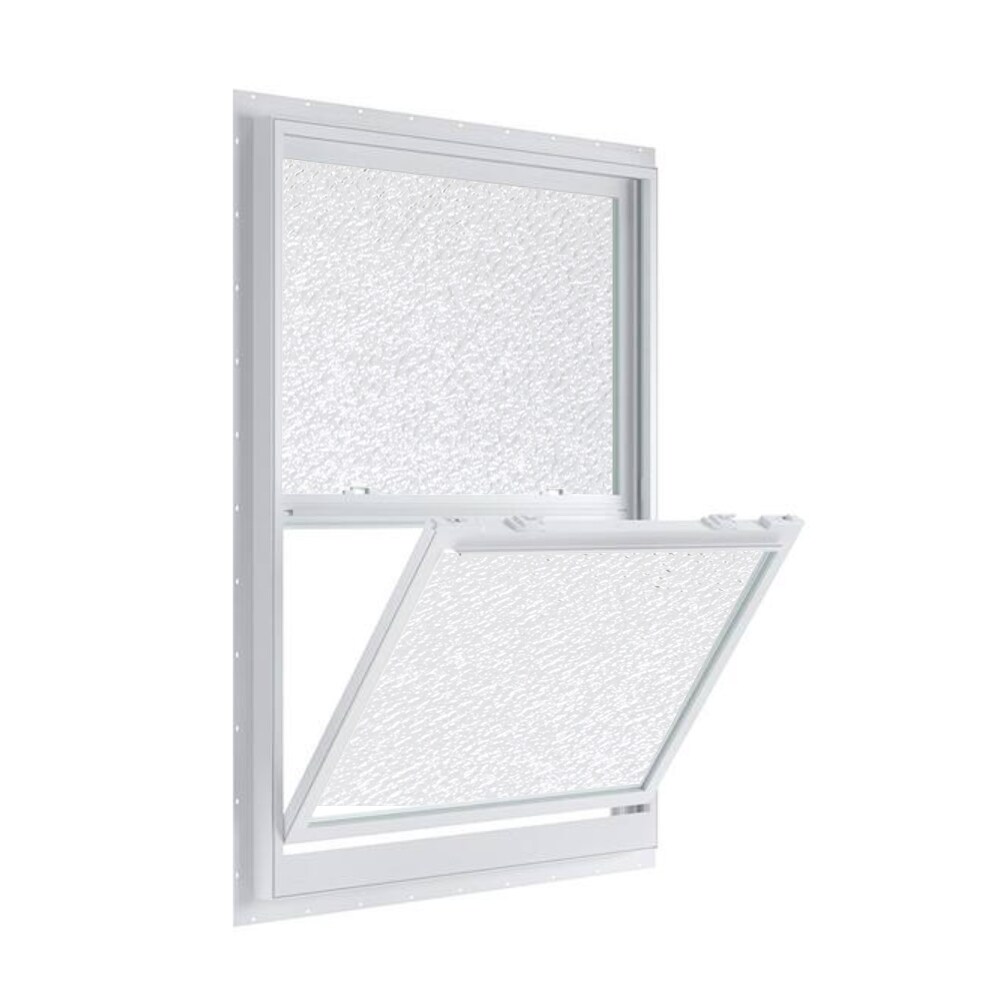 RELIABILT 3600 23-3/8-in x 35-1/4-in White Exterior Vinyl New Construction Single Hung Window Impact Resistant Low-E argon Double Pane Glass (Half Screen Included) Hurricane Approved