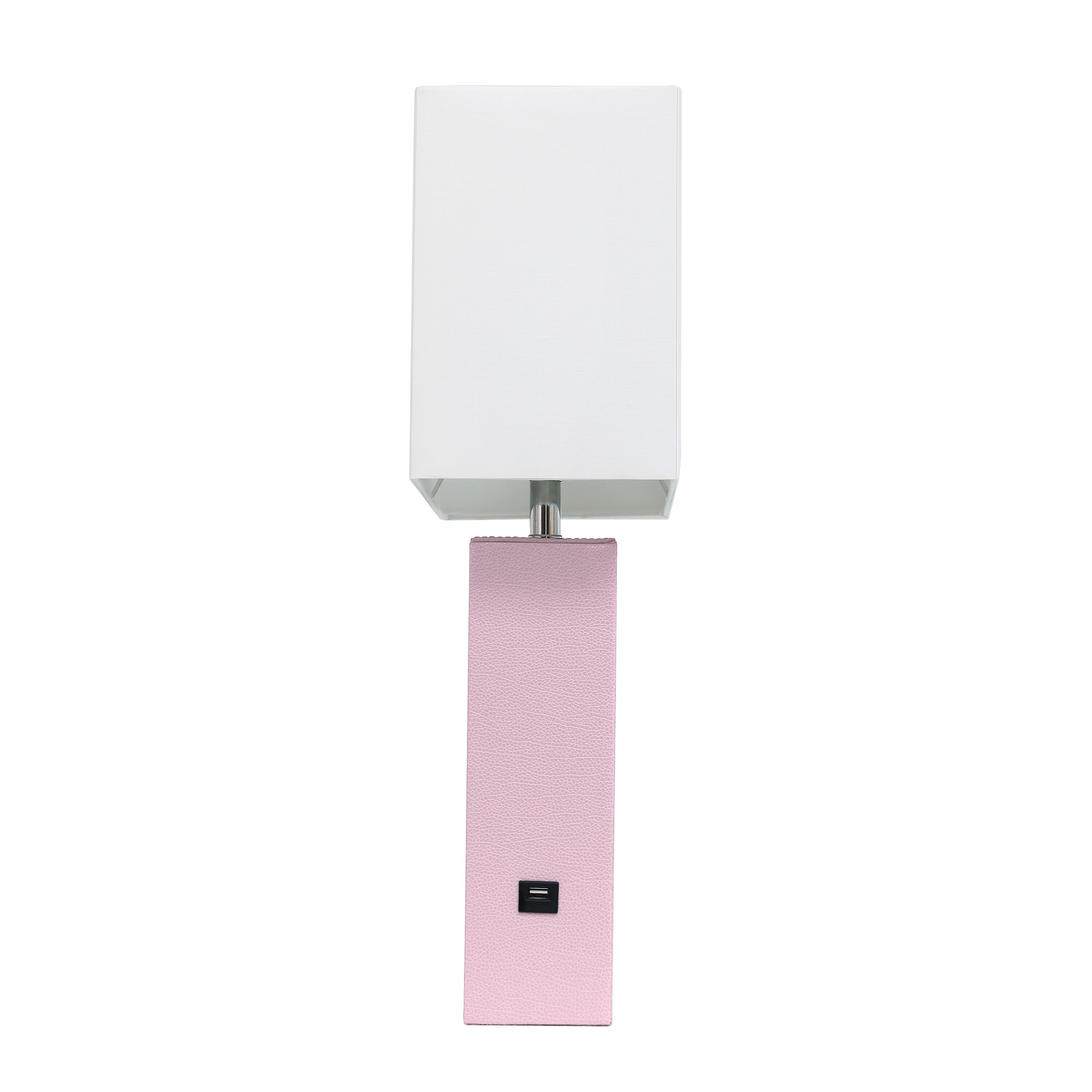 Lexington 21" Blush Pink Leather Base Modern Nightstand Lamp with USB Port