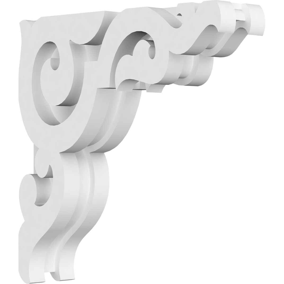 Ekena Millwork CORP01X08X08RO 1.875-in x 8-in x 8-in Rotherham Unfinished White PVC Paintable Corbel