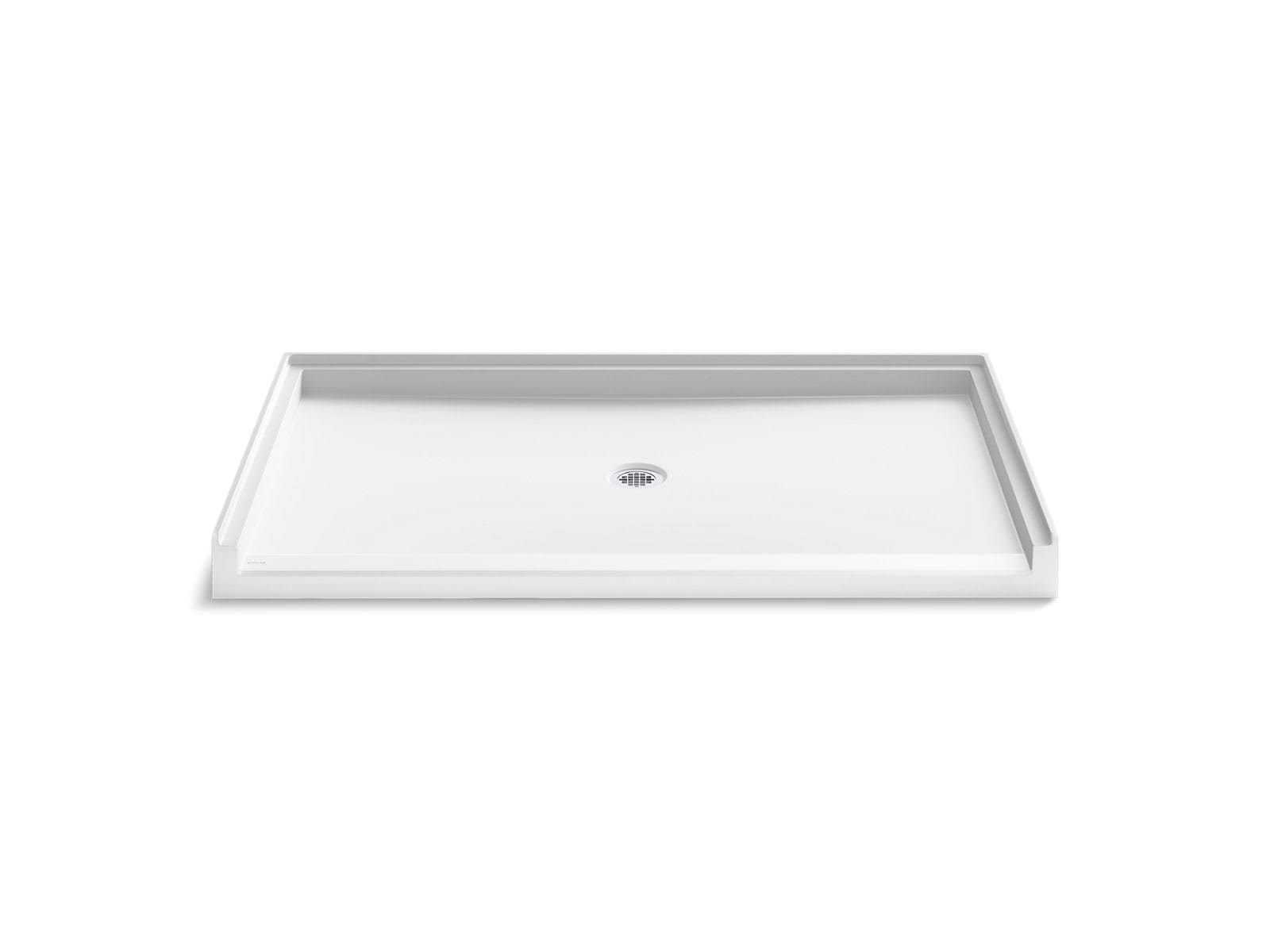KOHLER - Stoneridge 62-Inch X 36-Inch Alcove Shower Base with Center Drain in Honed White