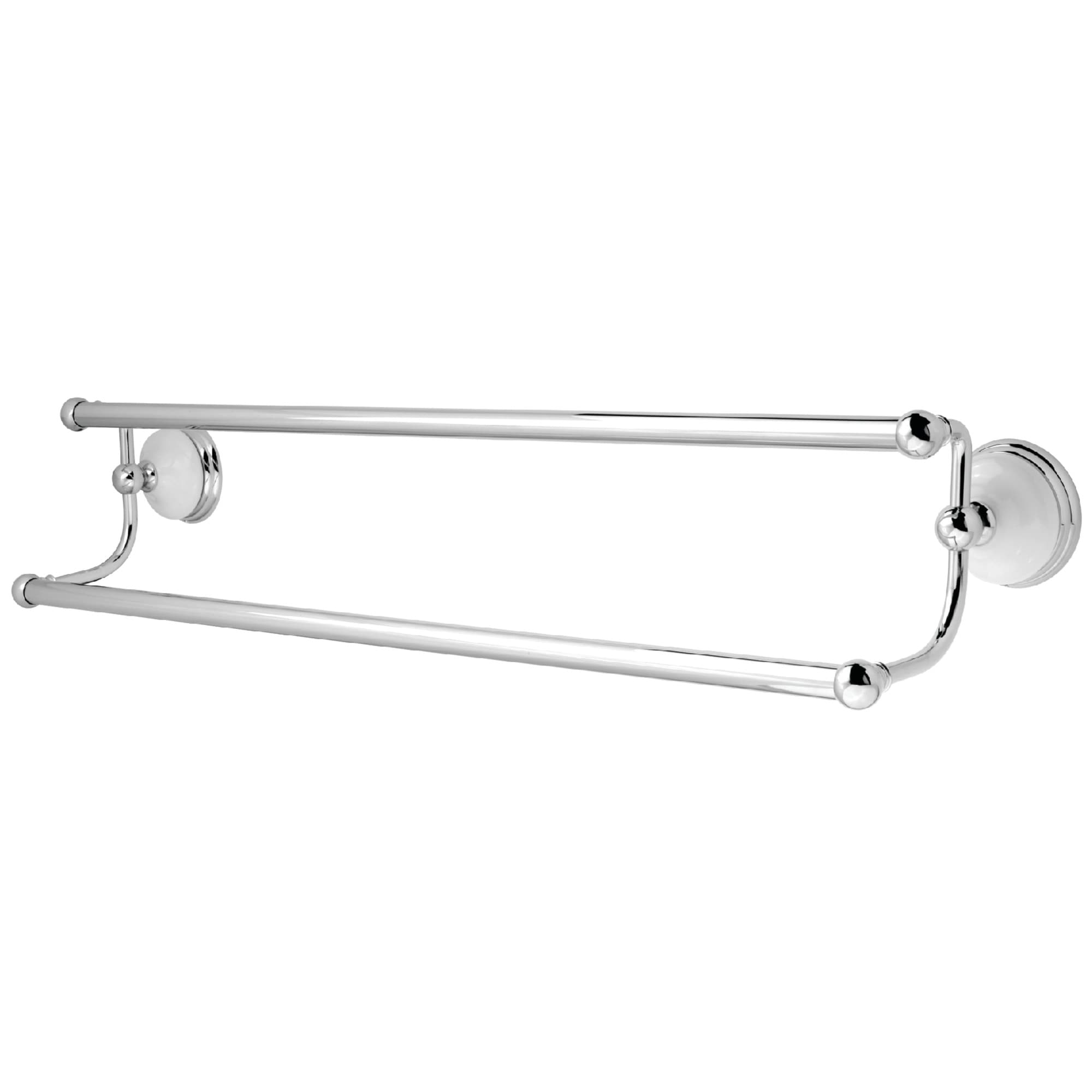 Templeton 24-in Polished Chrome Wall Mount Double Towel Bar | - Kingston Brass WL11131