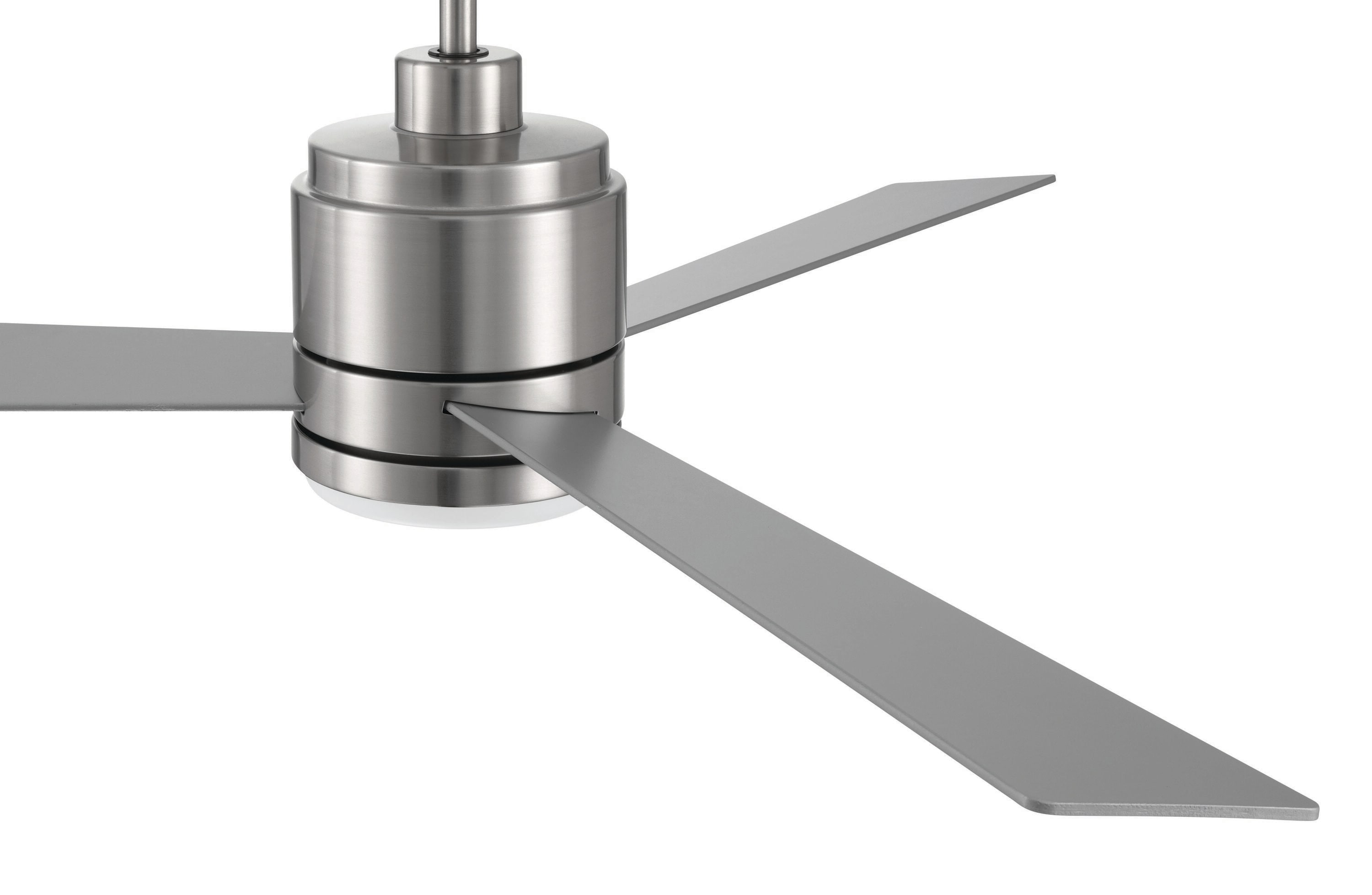 52" Brushed Nickel Ceiling Fan with LED Light and 3 Blades