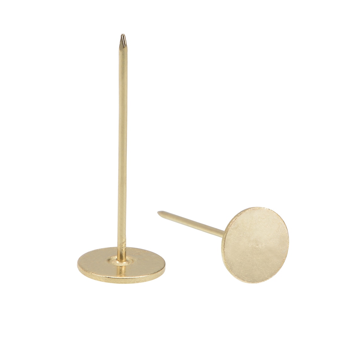 Unique Bargains Upholstery Nails Tacks 18mmx50mm Flat Head Furniture Nails Gold Tone for Furniture Sofa Headboards 20pcs #S26042800UX4510