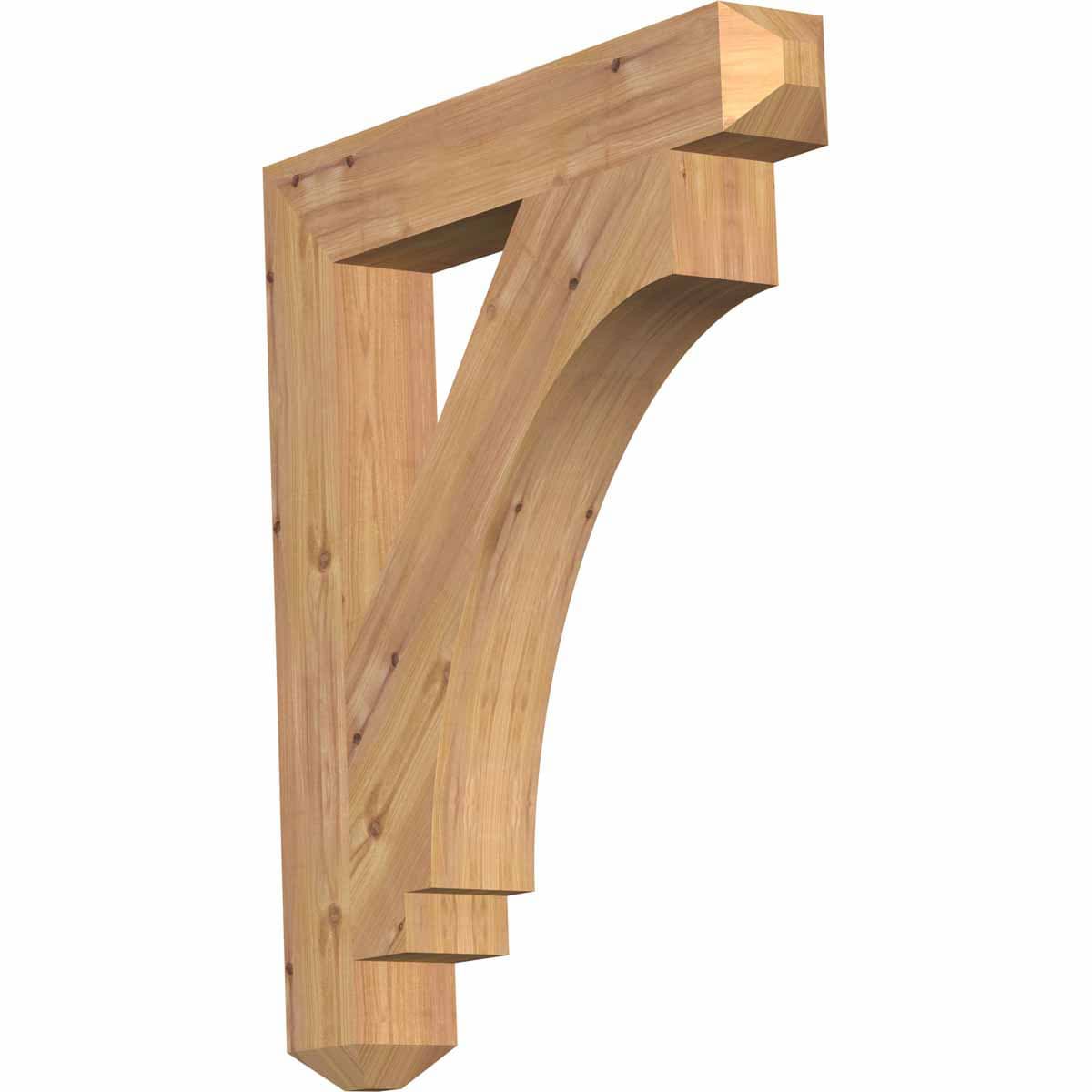 Ekena Millwork BKT04X24X28IMP04SWR Imperial craftsman smooth 3-1/2-in x 24-in x 28-in Western red cedar Brown Wood Standard bracket