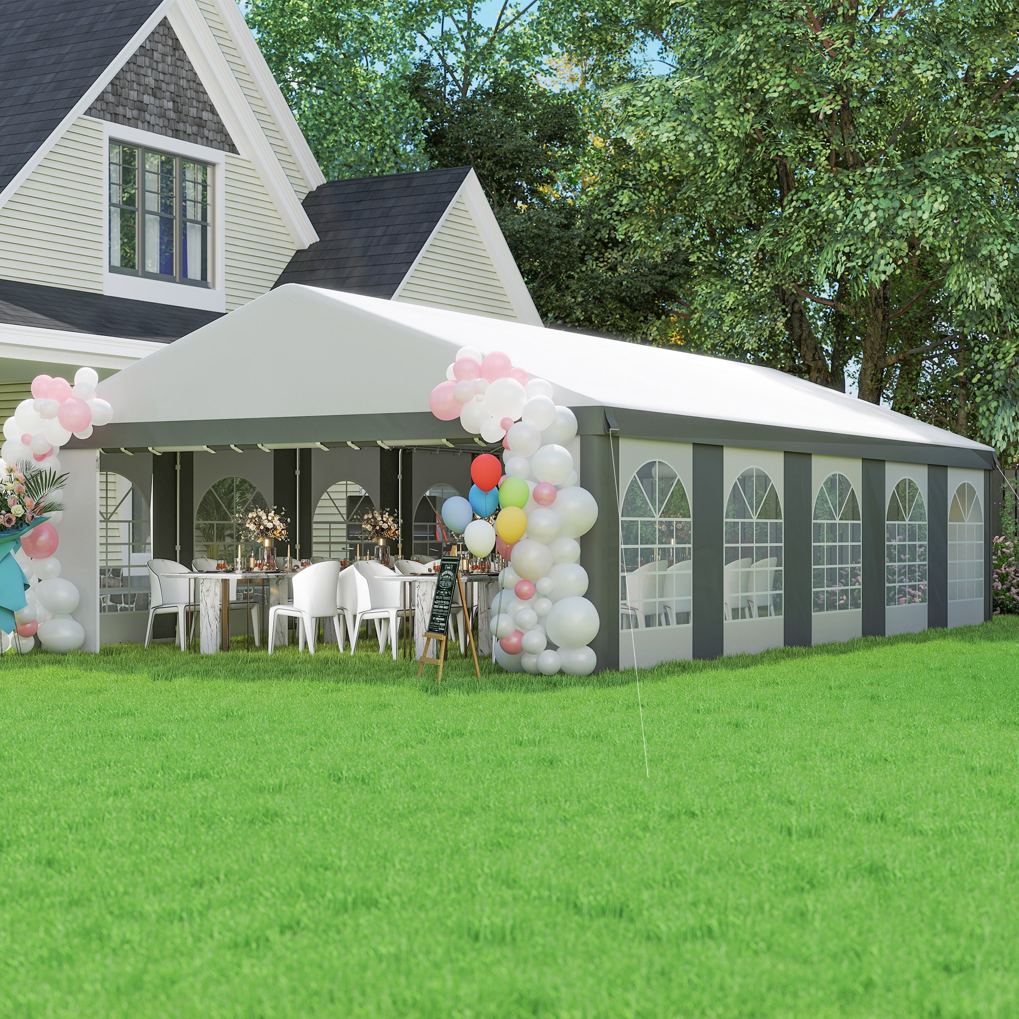 Outsunny 84C-513V01GY Wood-Resin-Gazebos - View #4