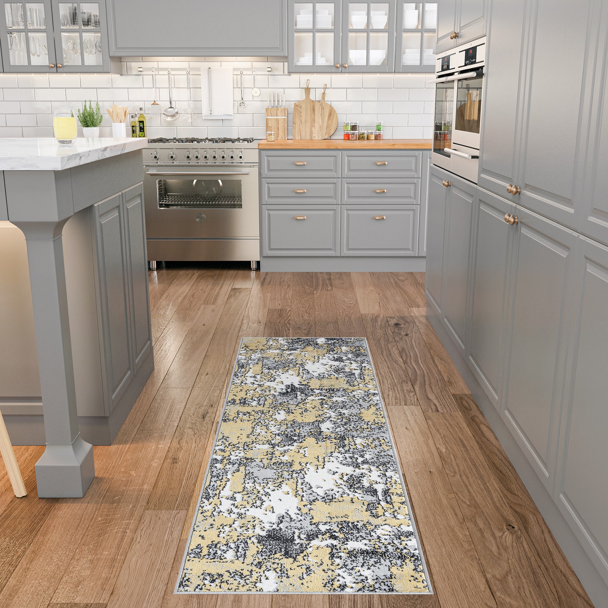 Tayse WYT1011 2X8 Wyatt 2 x 8 (ft) Loomed Polypropylene Yellow Rectangular Indoor Runner rug